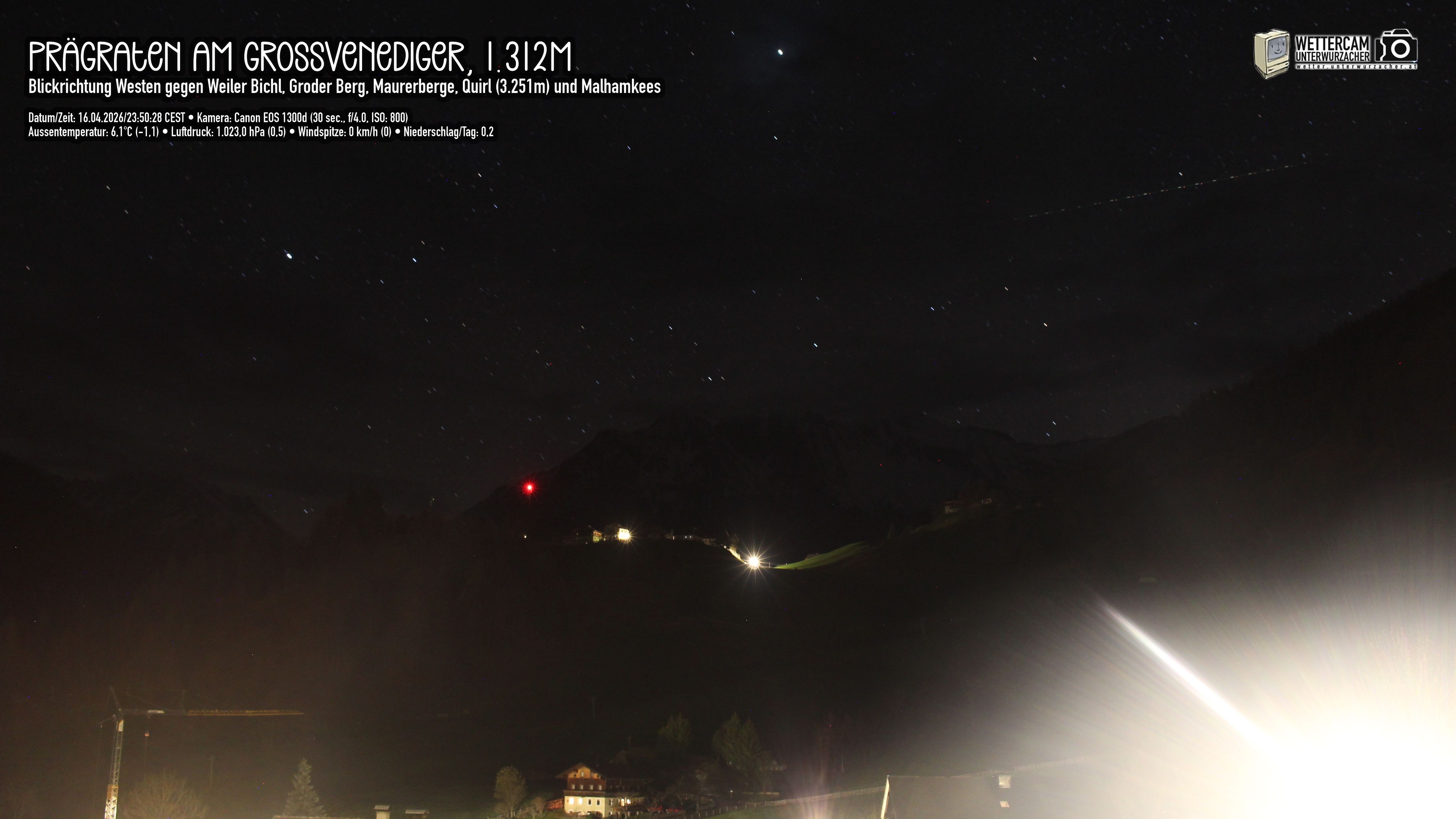 Archived image Webcam Prägraten am Großvenediger - Maurer Berge