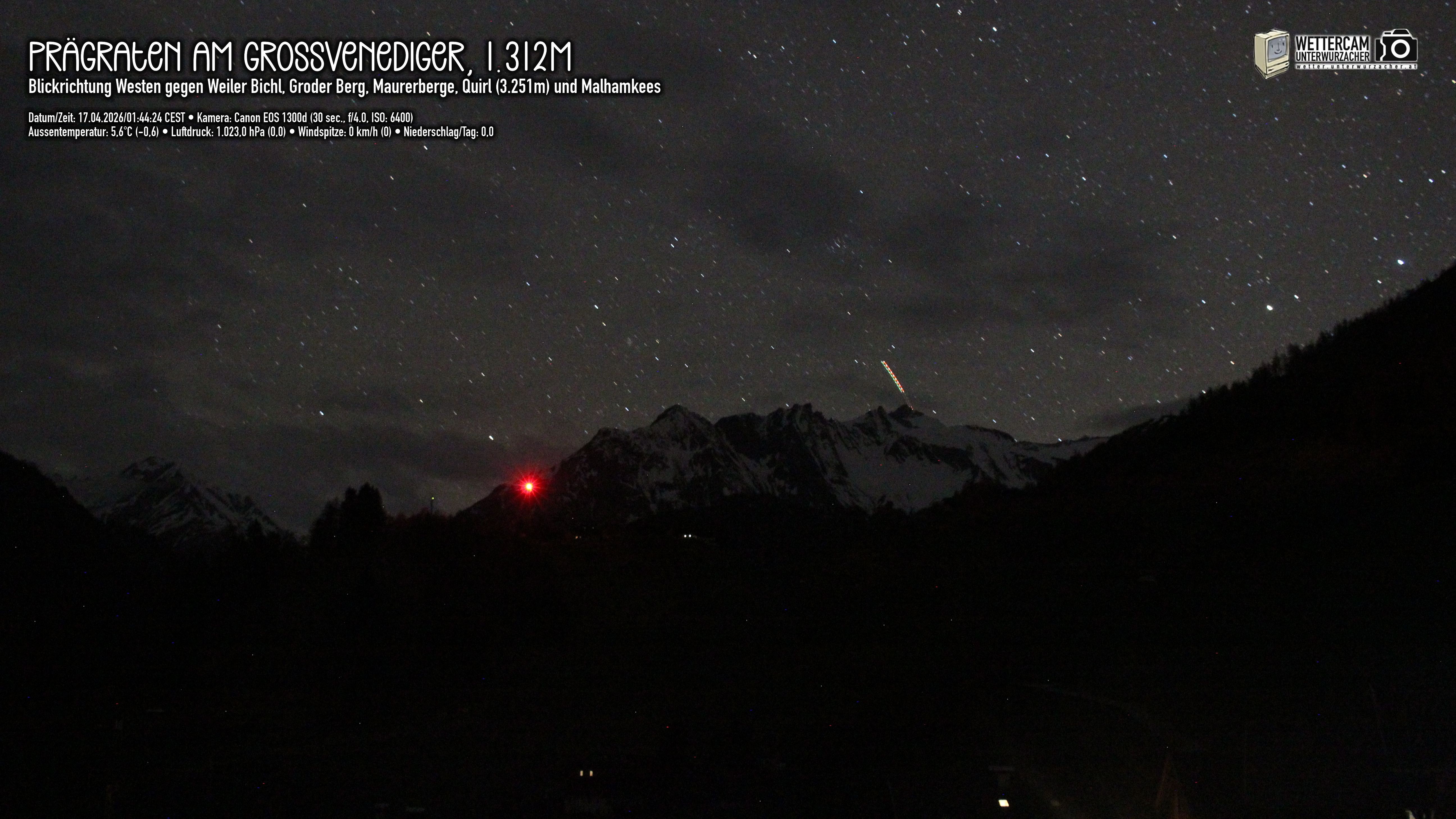 Archived image Webcam Prägraten am Großvenediger - Maurer Berge