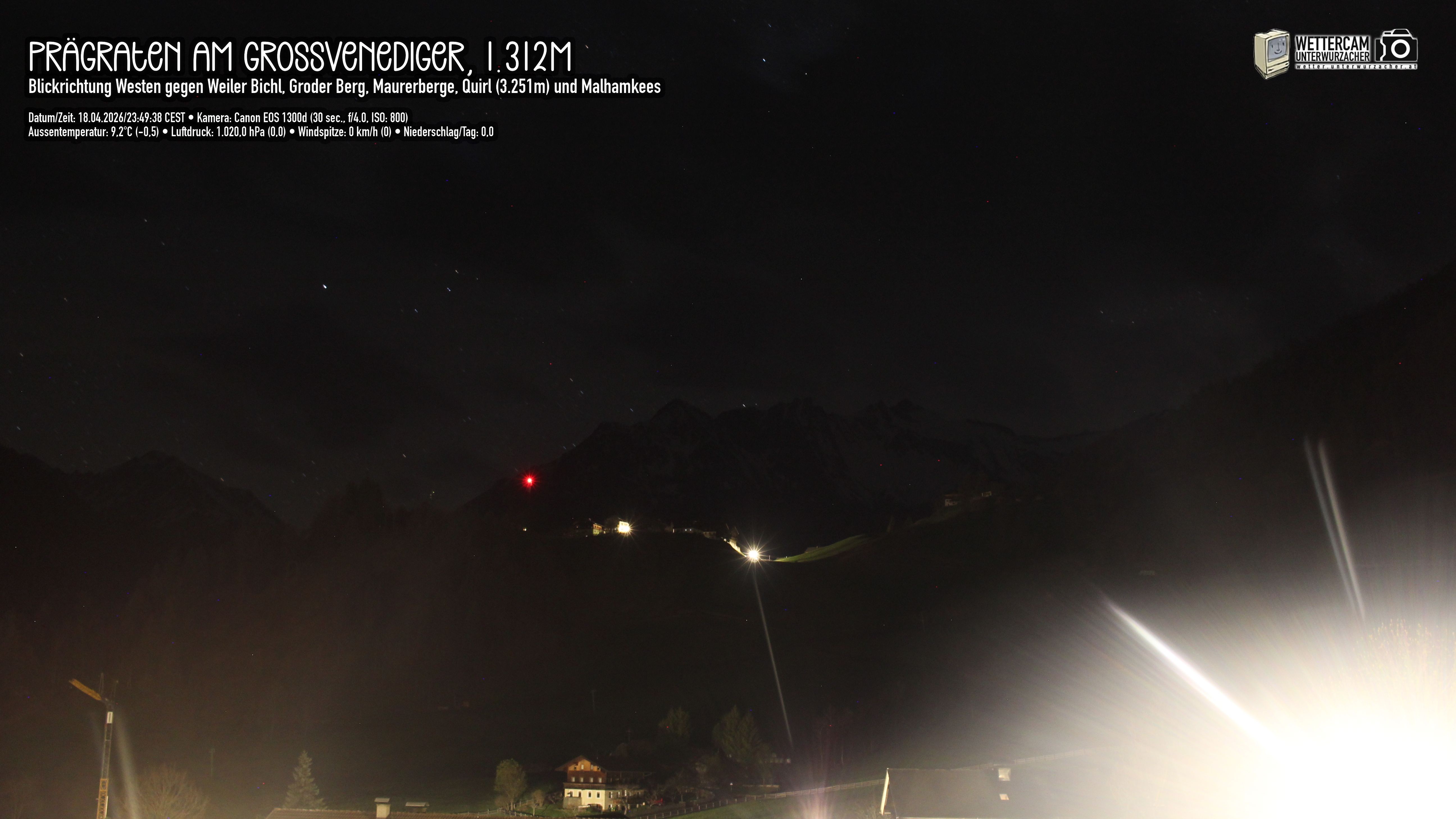 Archiv Foto Webcam Prägraten am Großvenediger - Dorf Bichl und Maurer Berge