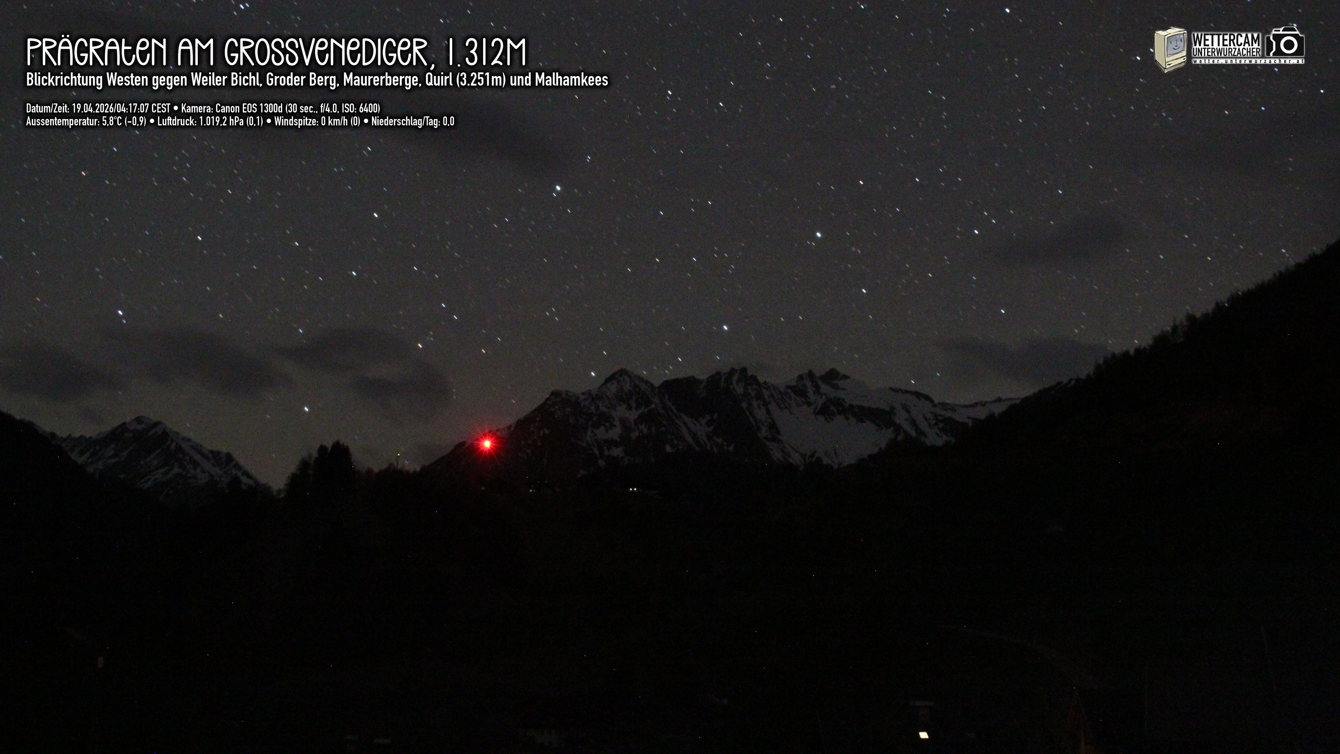 Archiv Foto Webcam Prägraten am Großvenediger - Dorf Bichl und Maurer Berge