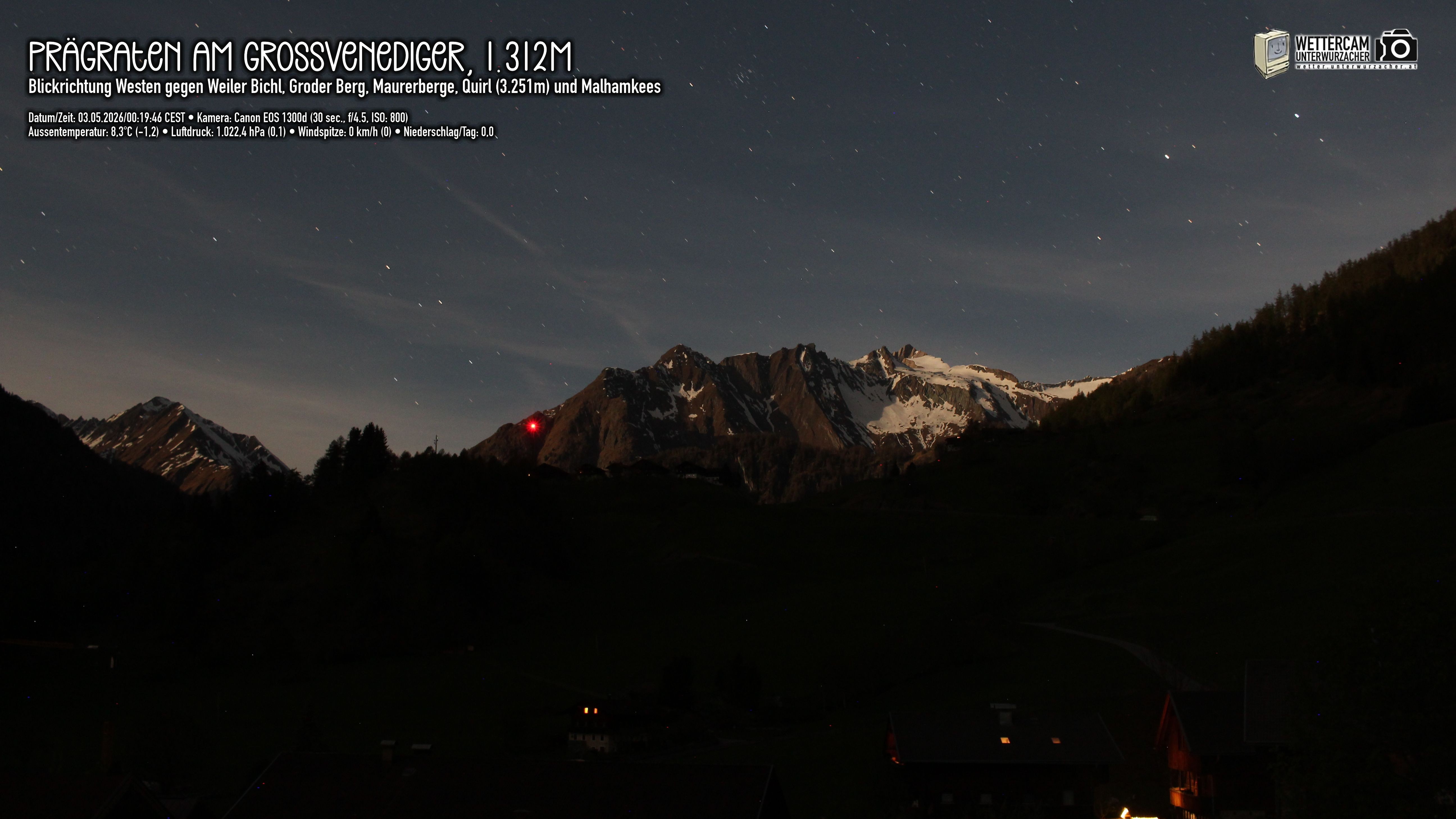 Archiv Foto Webcam Prägraten am Großvenediger - Dorf Bichl und Maurer Berge