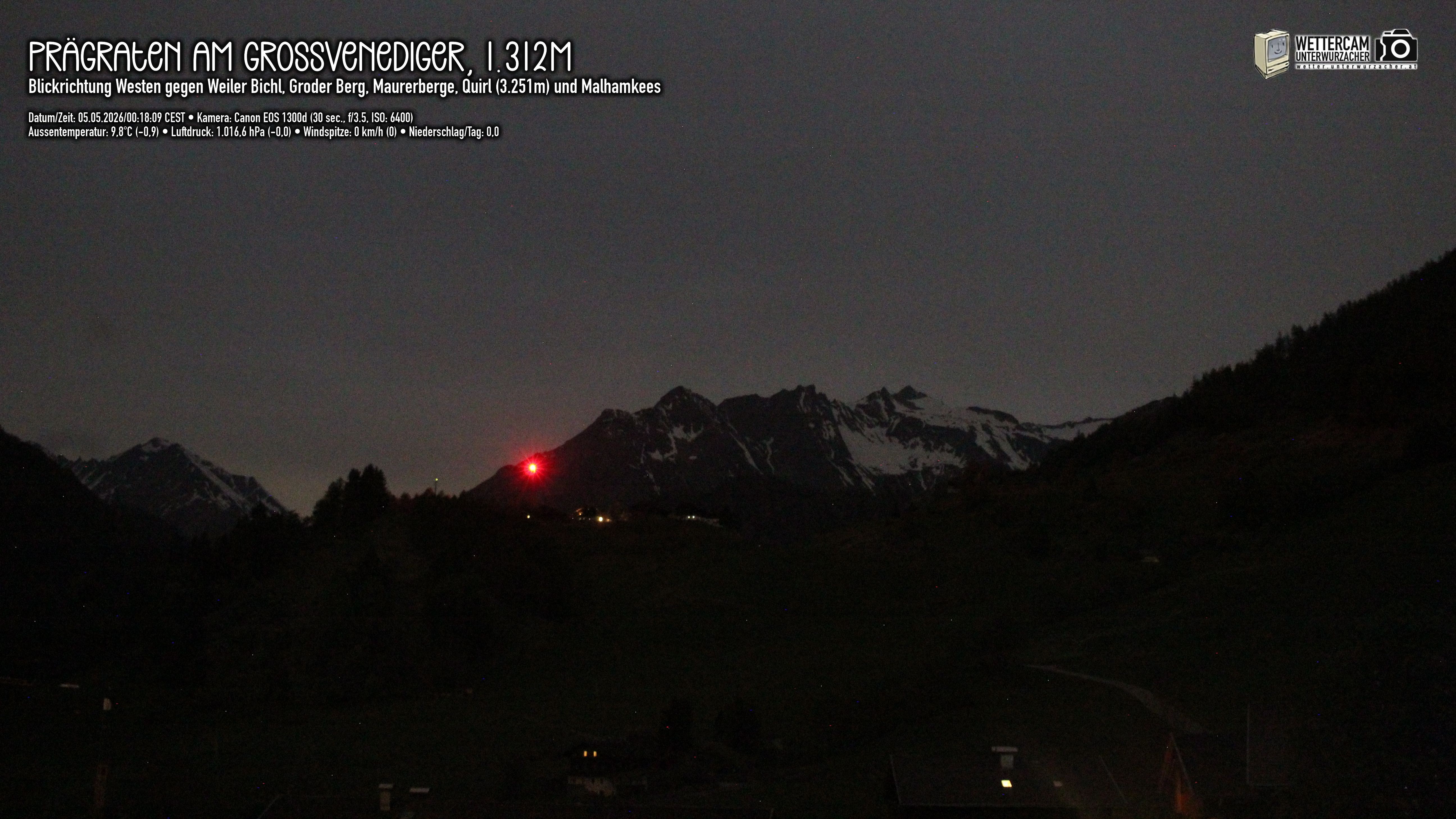Archived image Webcam Prägraten am Großvenediger - Maurer Berge