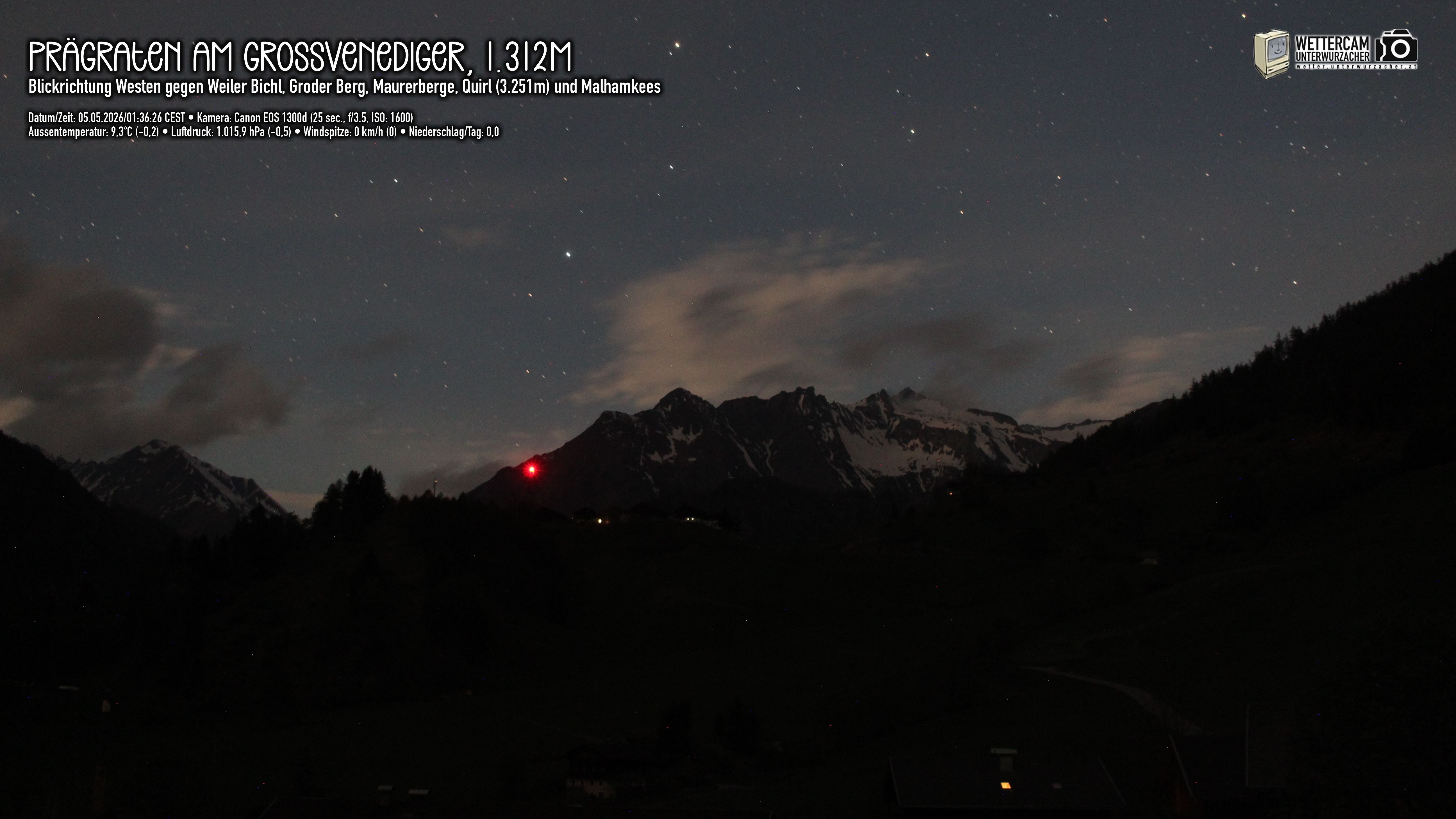 Archived image Webcam Prägraten am Großvenediger - Maurer Berge