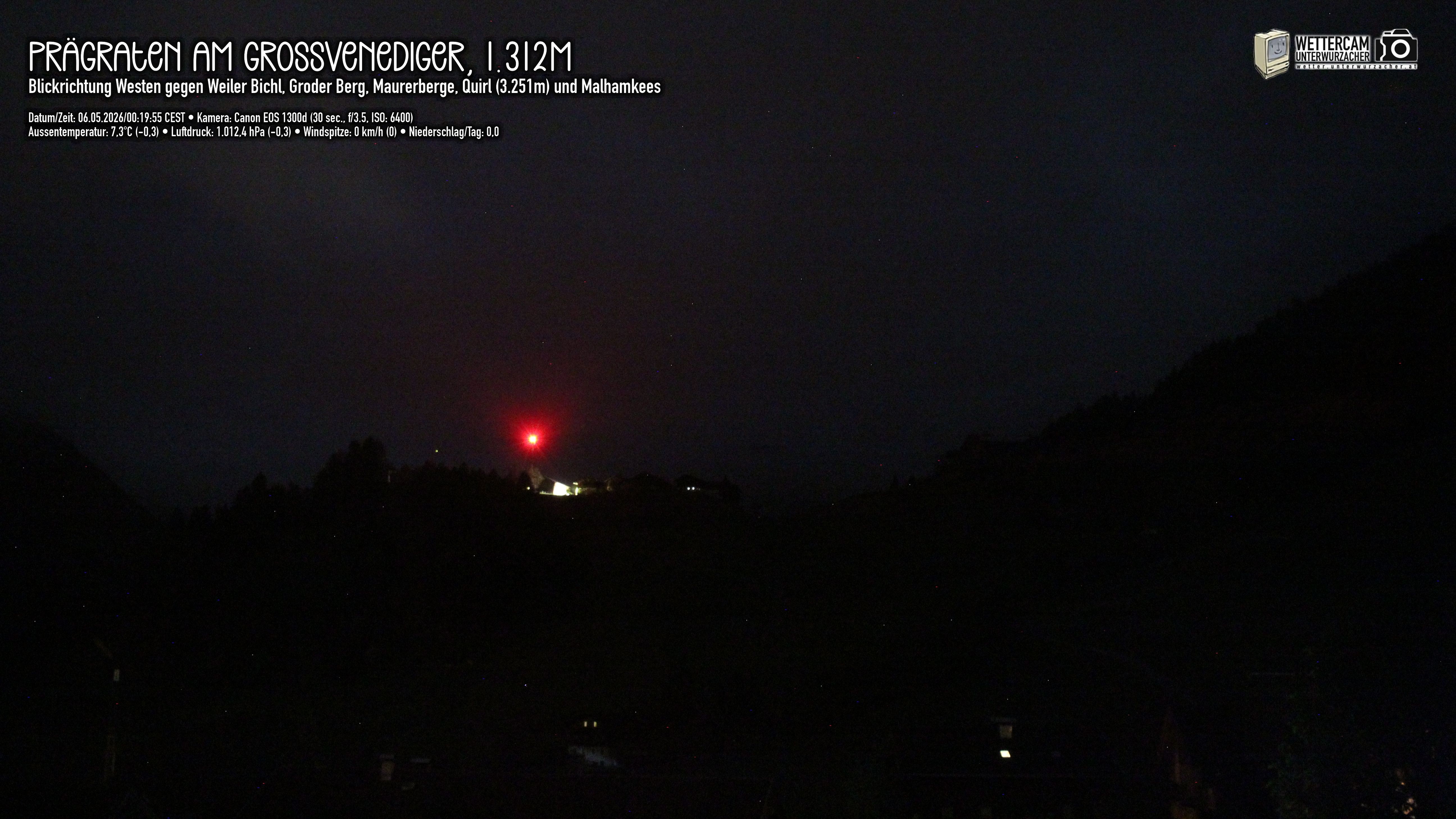 Archiv Foto Webcam Prägraten am Großvenediger - Dorf Bichl und Maurer Berge