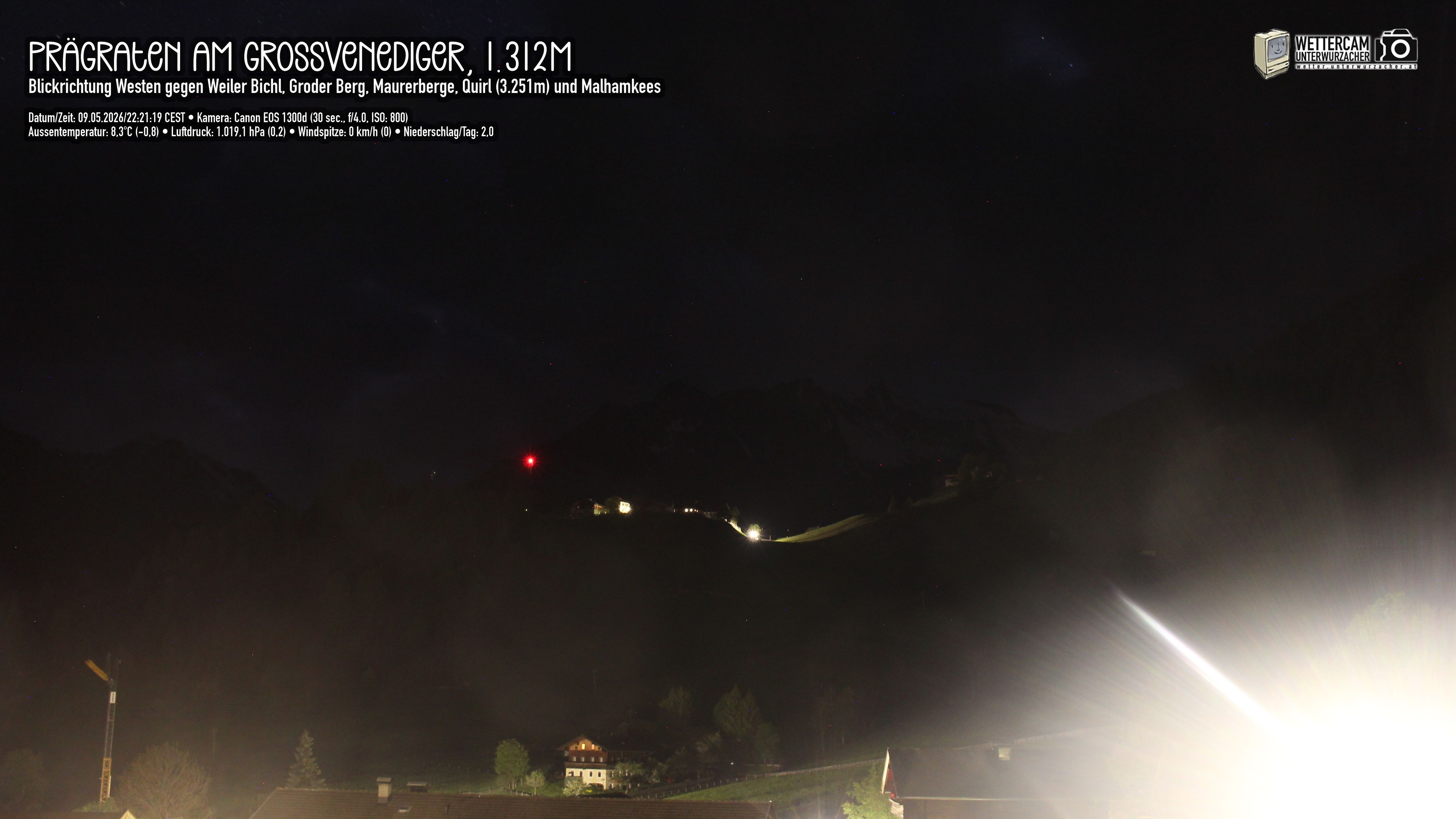 Archiv Foto Webcam Prägraten am Großvenediger - Dorf Bichl und Maurer Berge