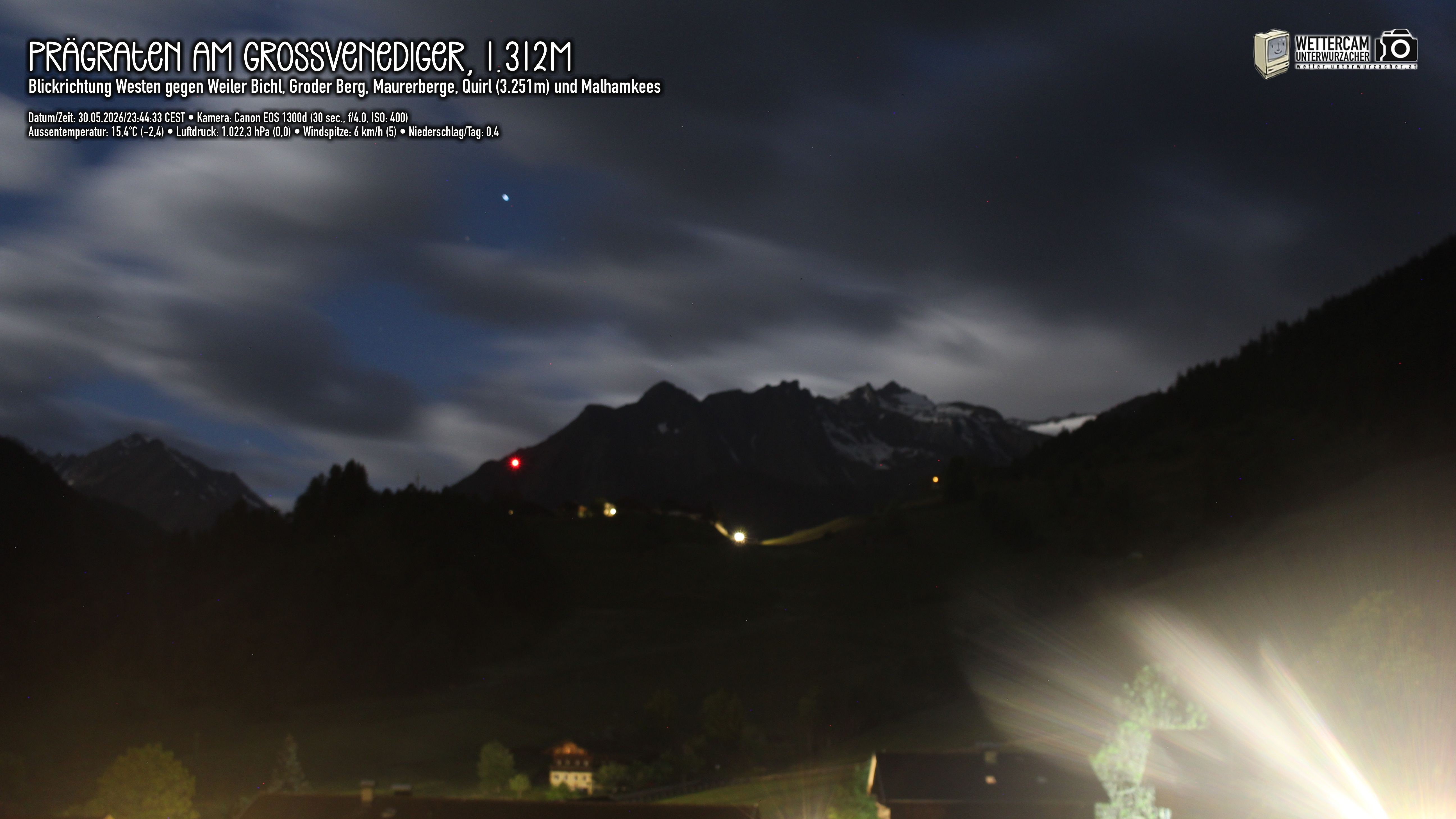 Archived image Webcam Prägraten am Großvenediger - Maurer Berge