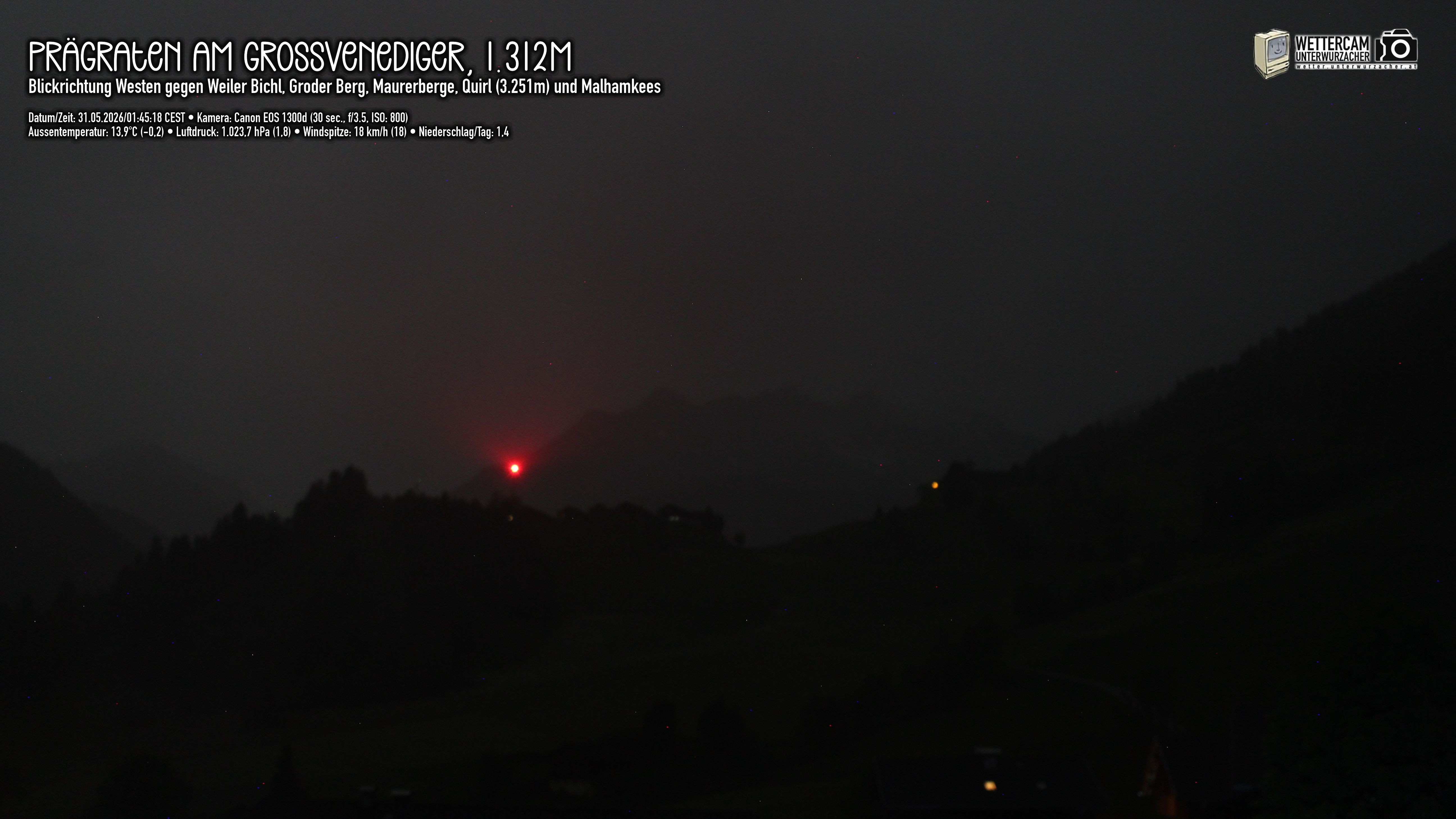 Archived image Webcam Prägraten am Großvenediger - Maurer Berge