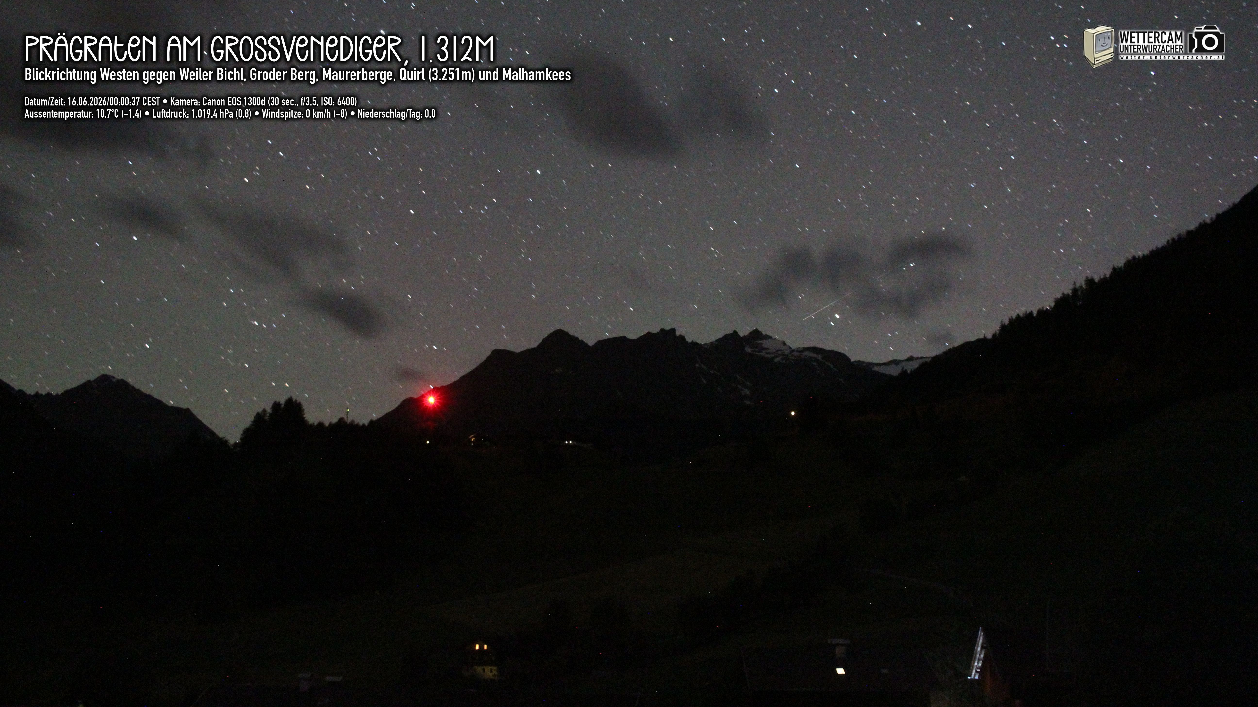 Archived image Webcam Prägraten am Großvenediger - Maurer Berge