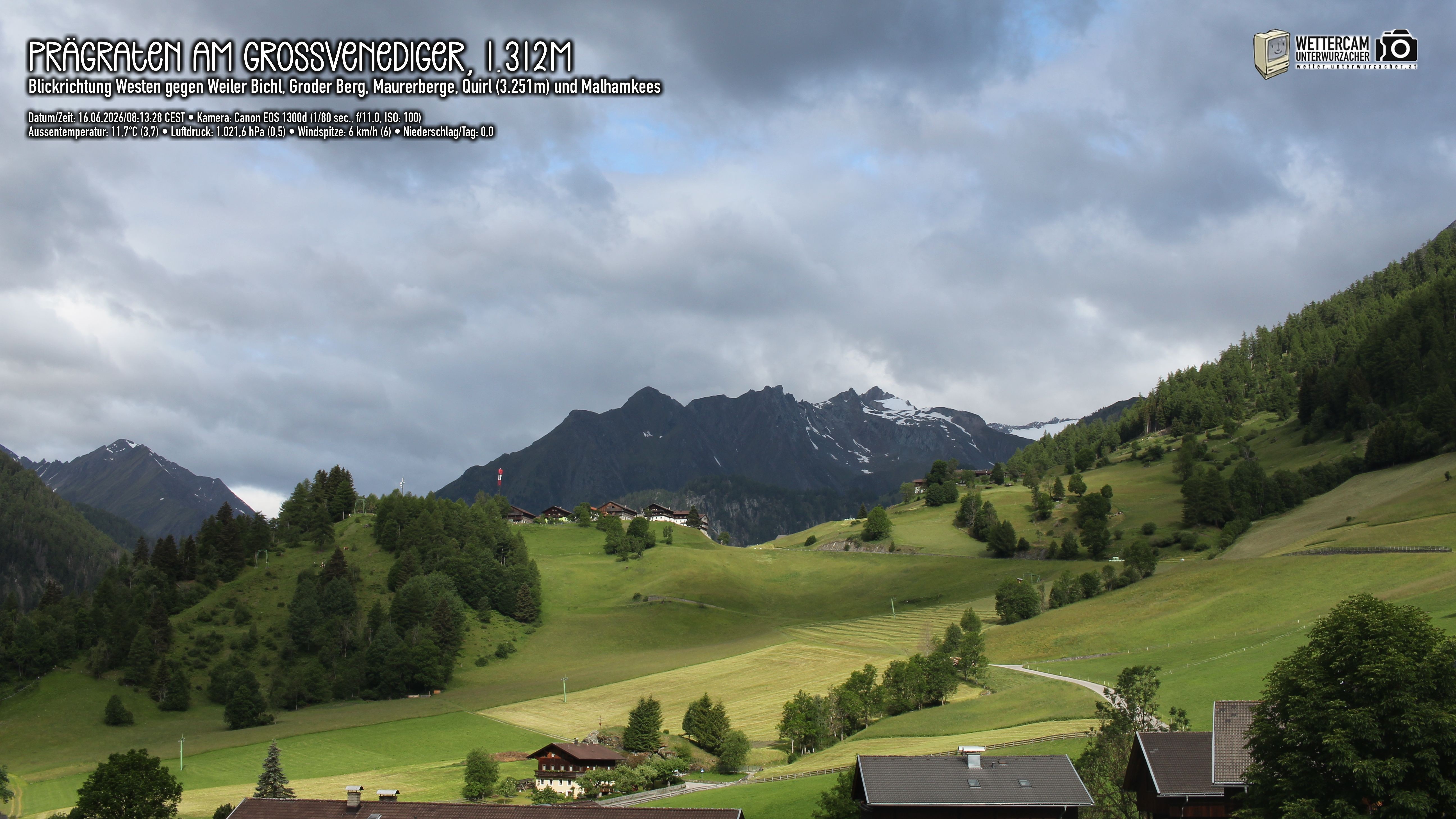 Archived image Webcam Prägraten am Großvenediger - Maurer Berge