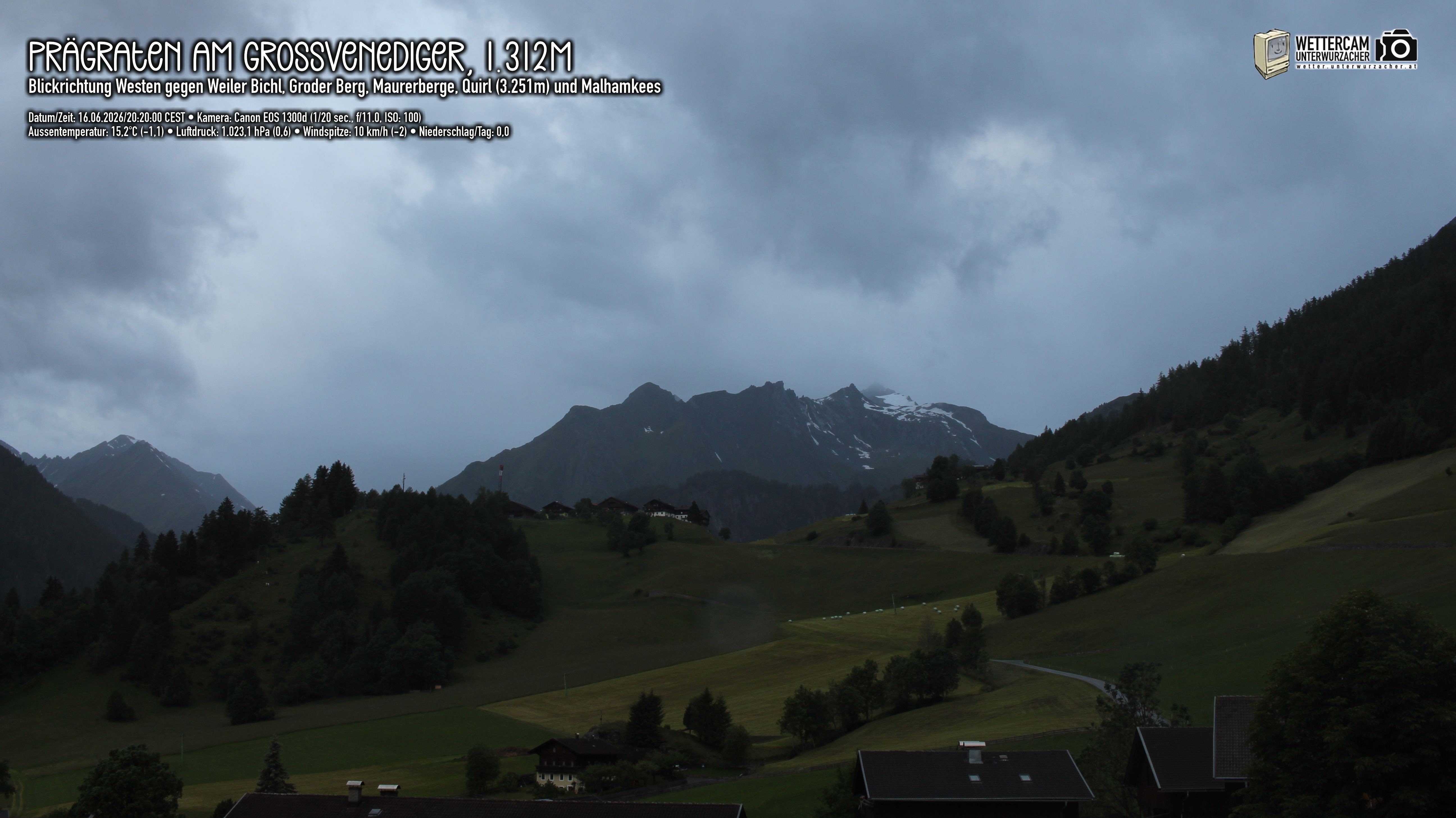 Archived image Webcam Prägraten am Großvenediger - Maurer Berge