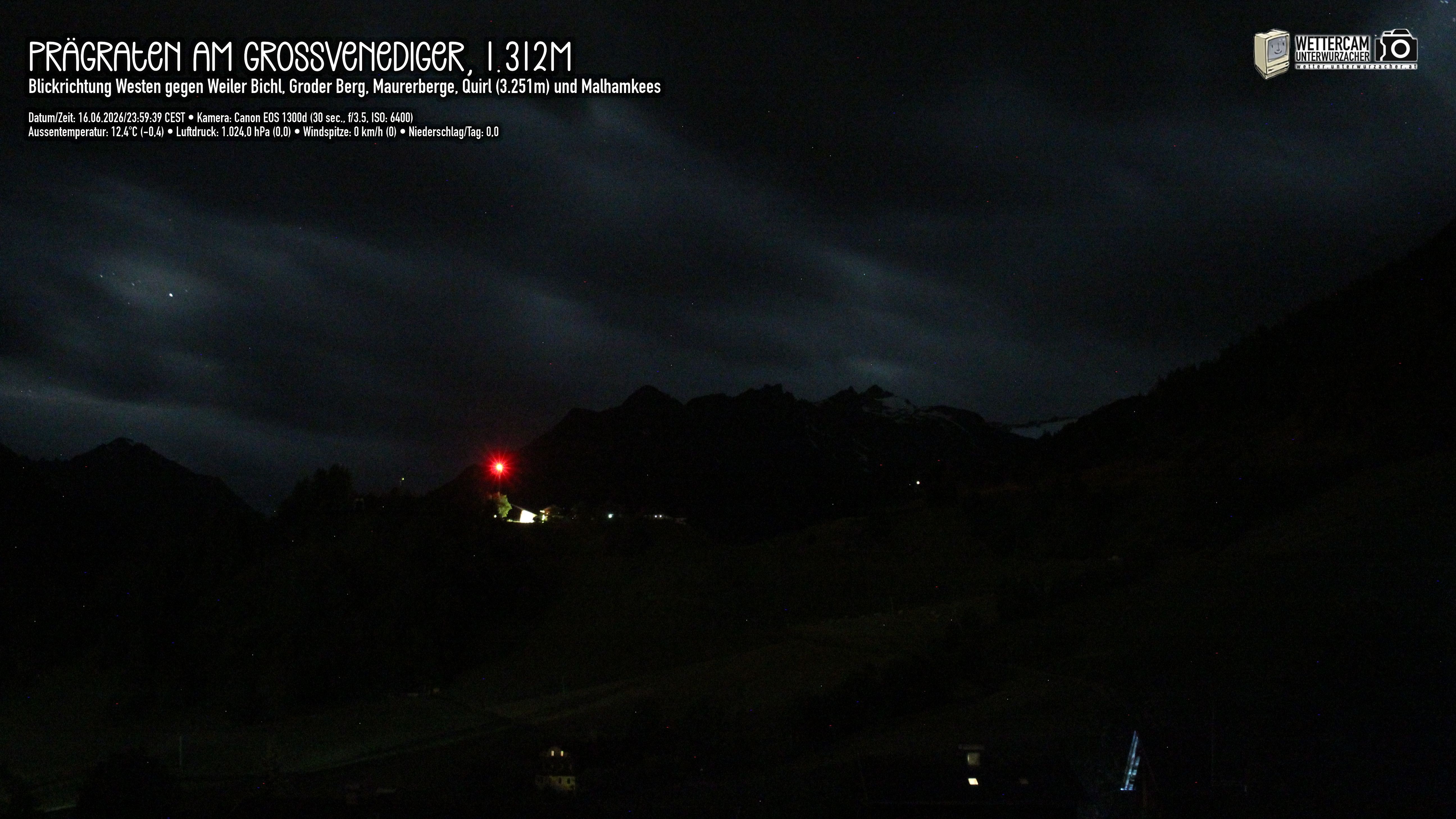Archiv Foto Webcam Prägraten am Großvenediger - Dorf Bichl und Maurer Berge