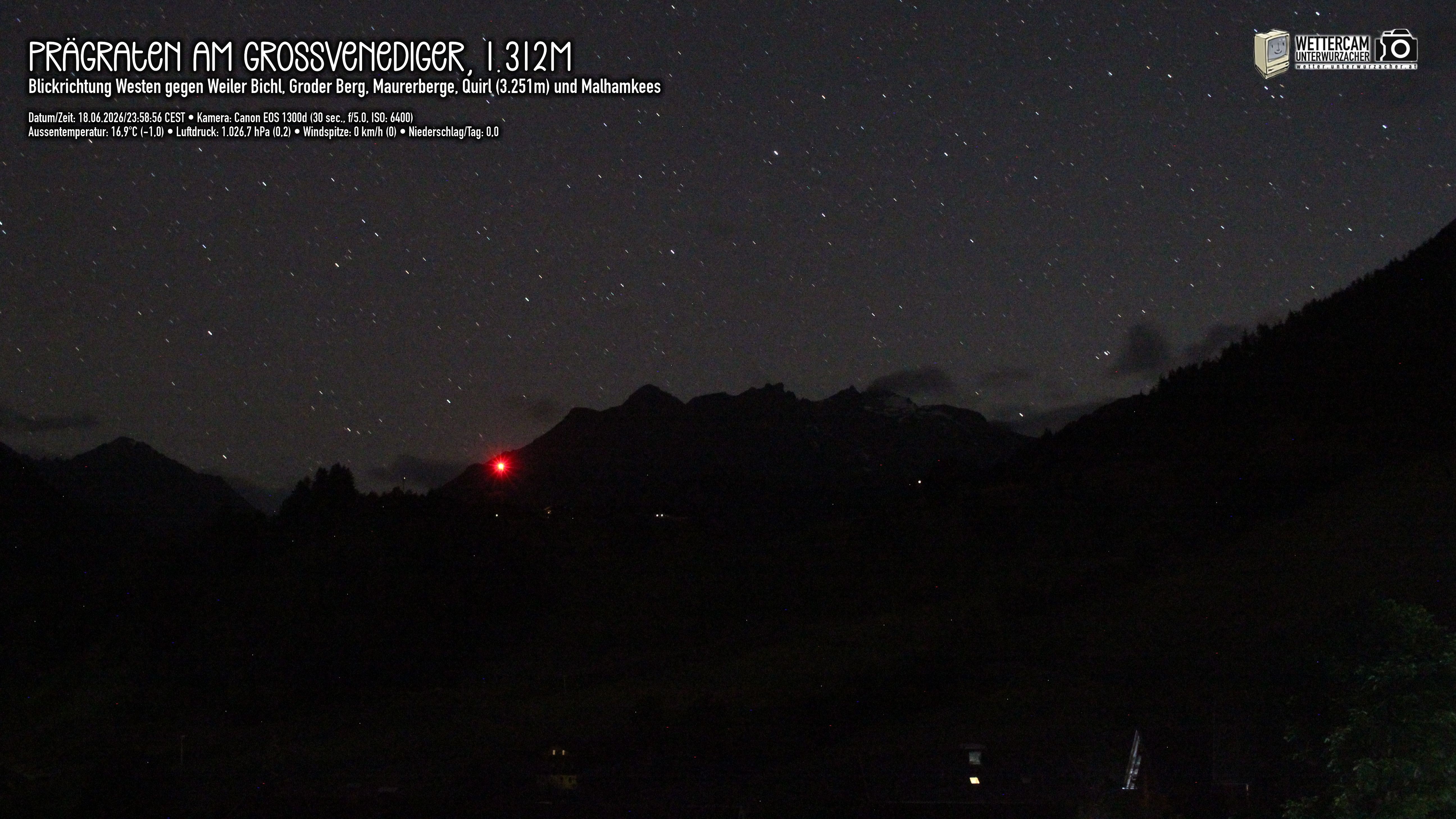 Archiv Foto Webcam Prägraten am Großvenediger - Dorf Bichl und Maurer Berge