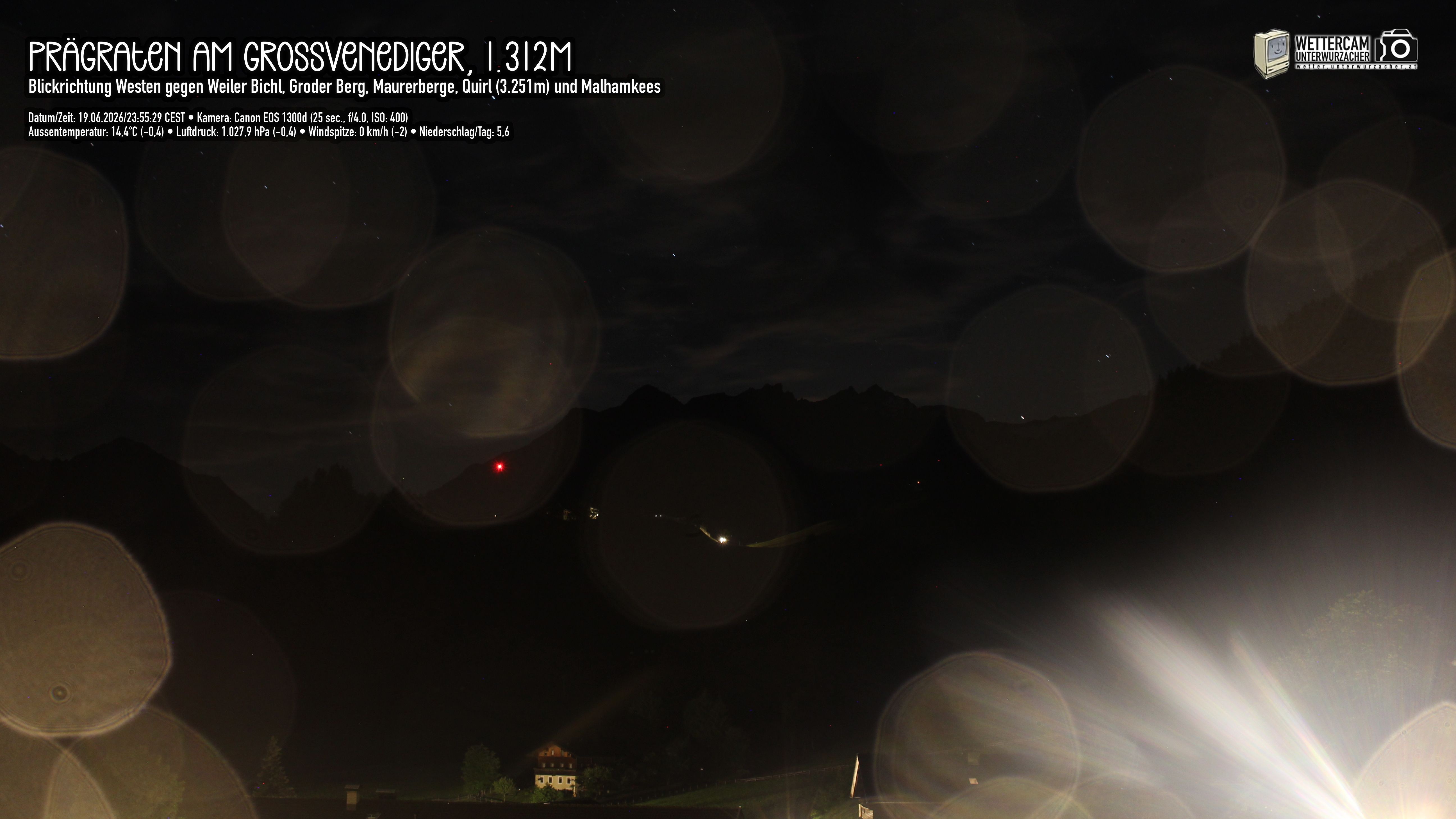 Archived image Webcam Prägraten am Großvenediger - Maurer Berge