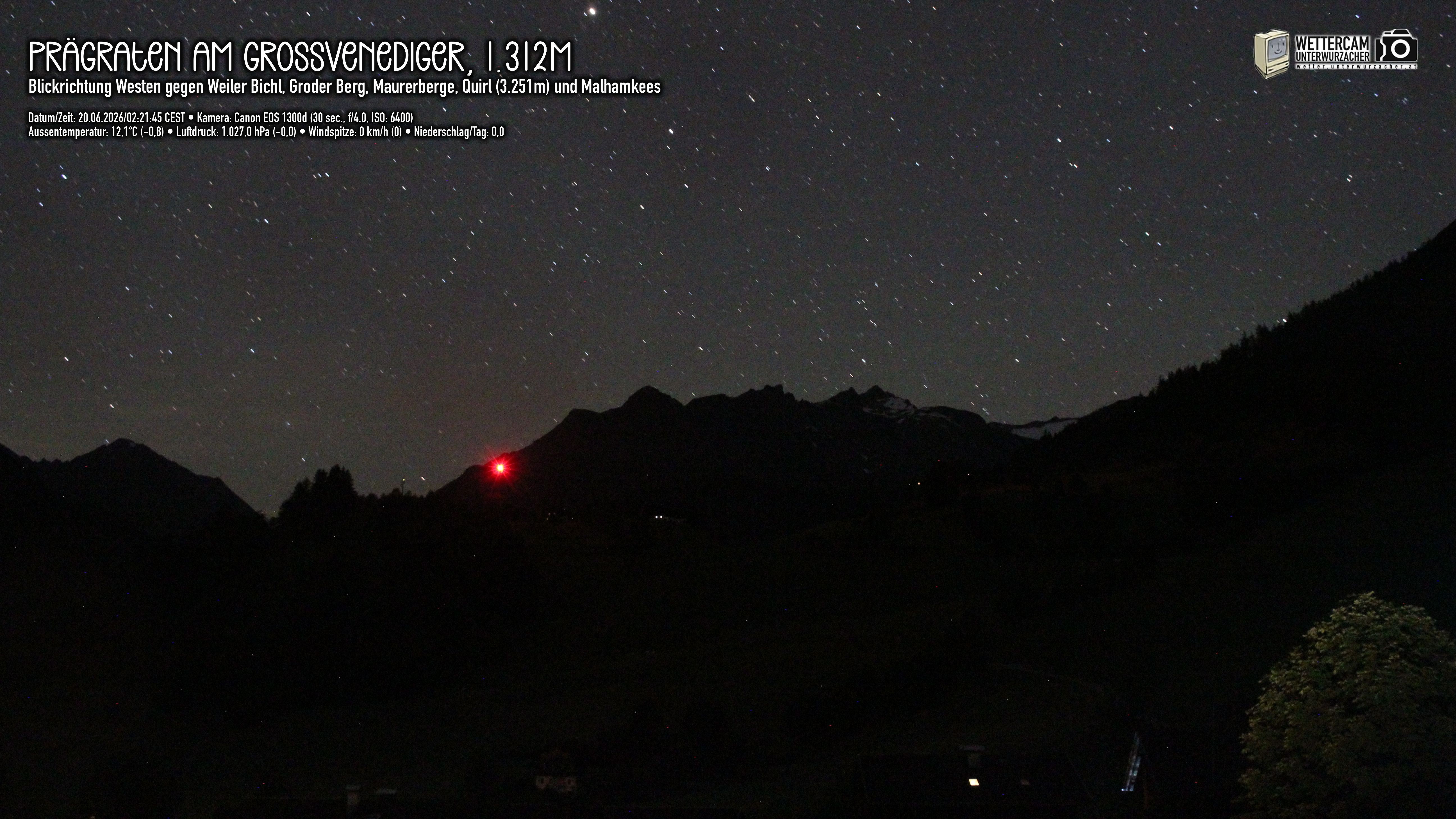 Archived image Webcam Prägraten am Großvenediger - Maurer Berge