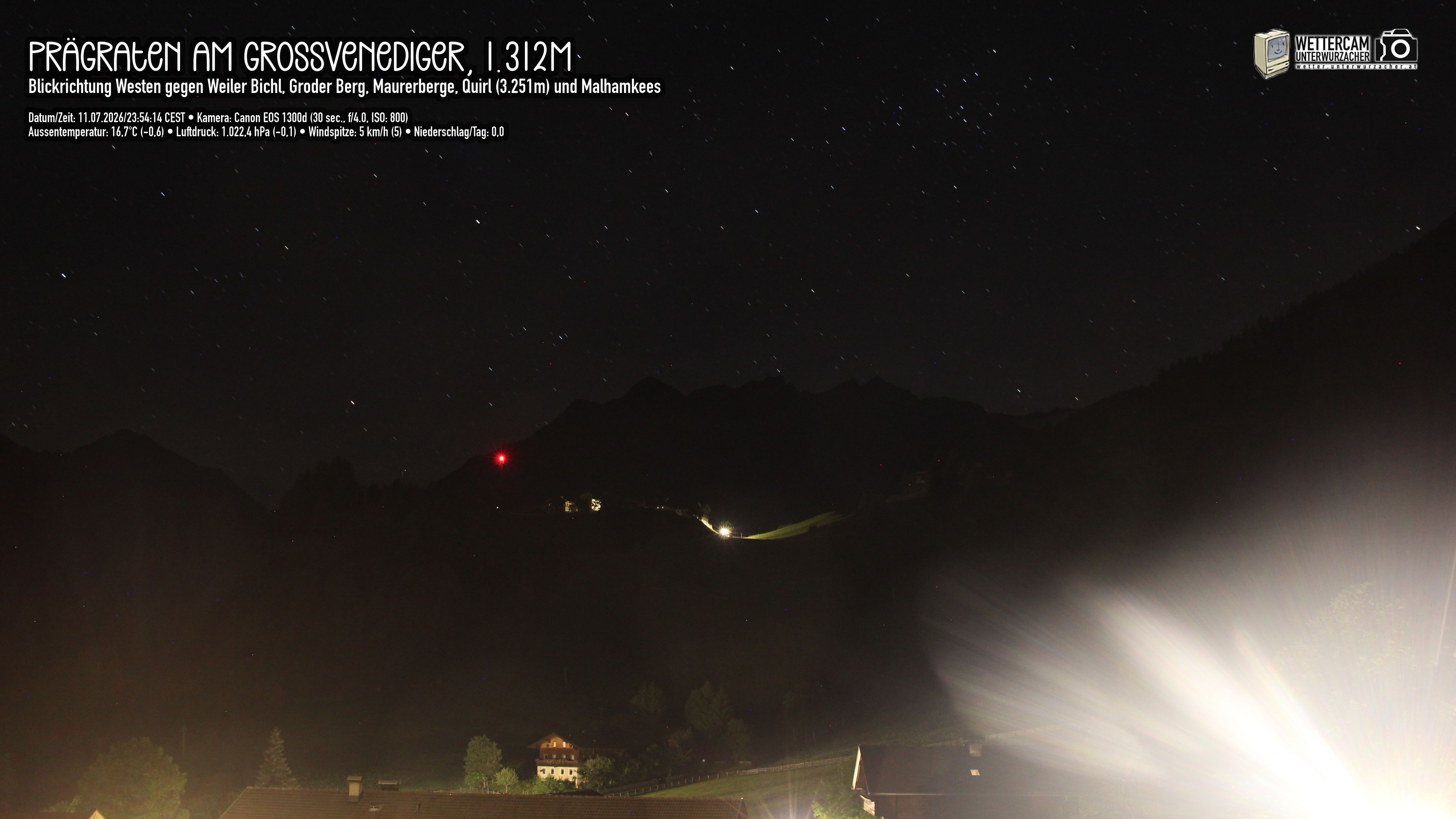 Archiv Foto Webcam Prägraten am Großvenediger - Dorf Bichl und Maurer Berge