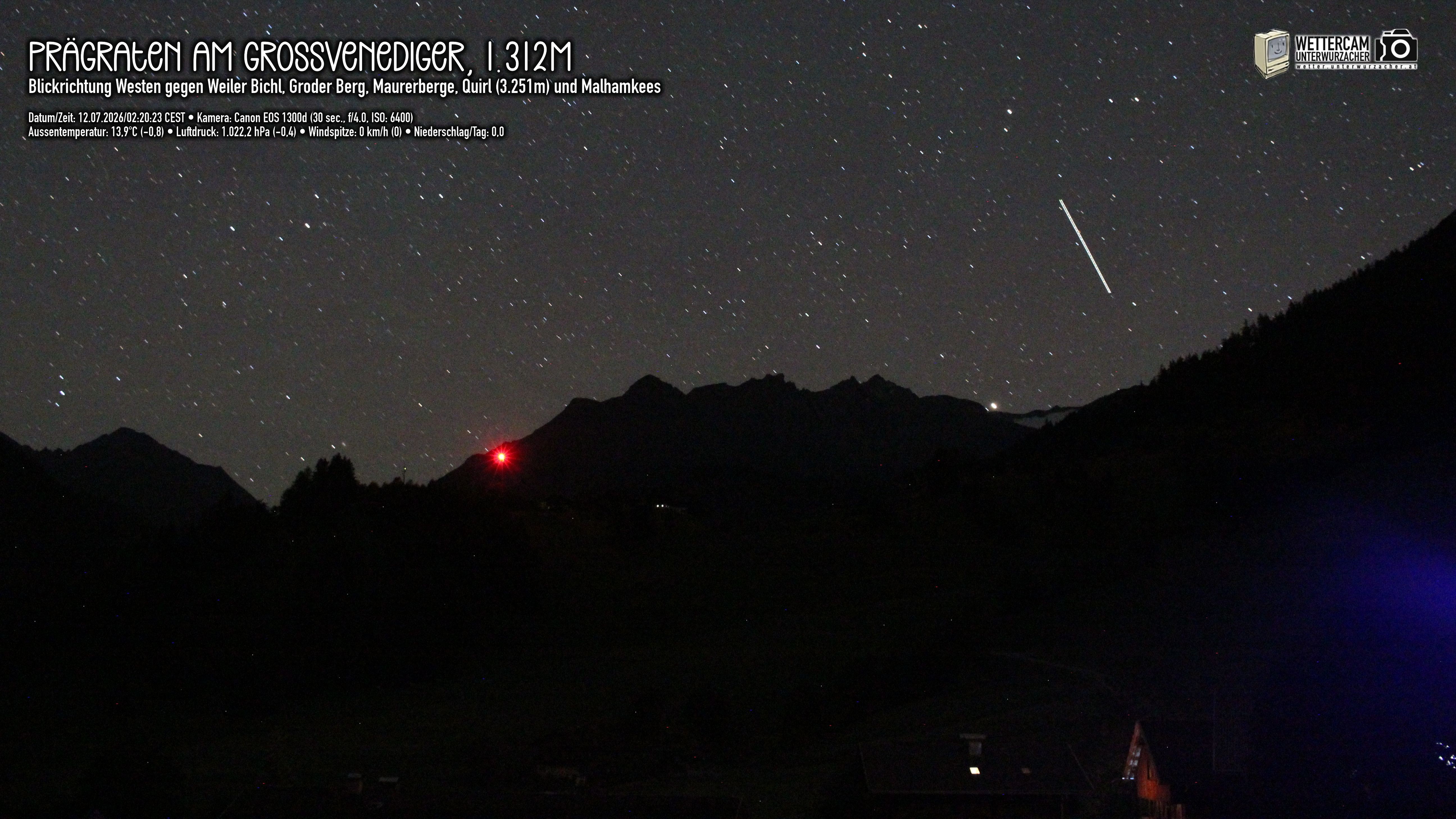 Archiv Foto Webcam Prägraten am Großvenediger - Dorf Bichl und Maurer Berge