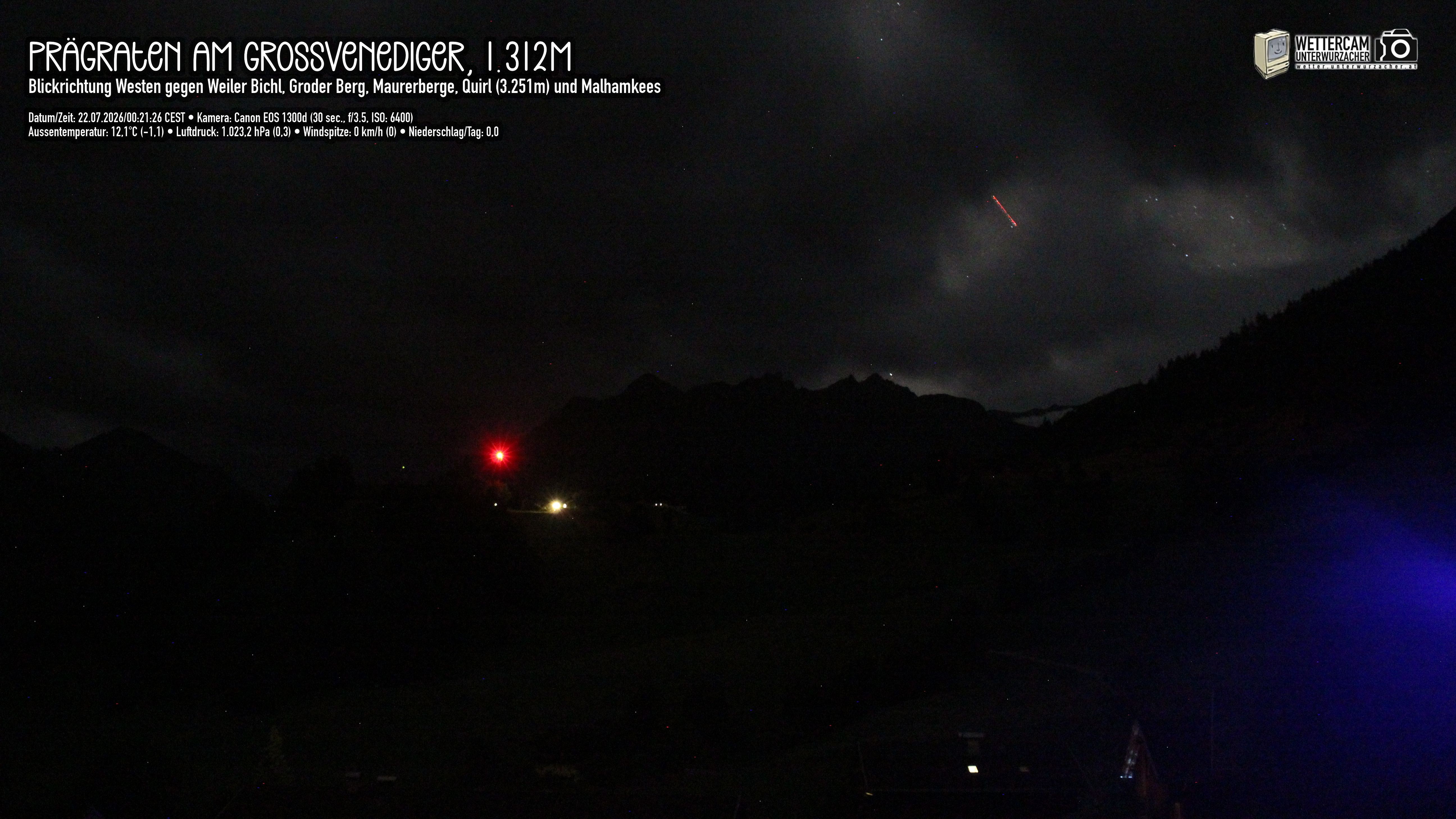 Archiv Foto Webcam Prägraten am Großvenediger - Dorf Bichl und Maurer Berge