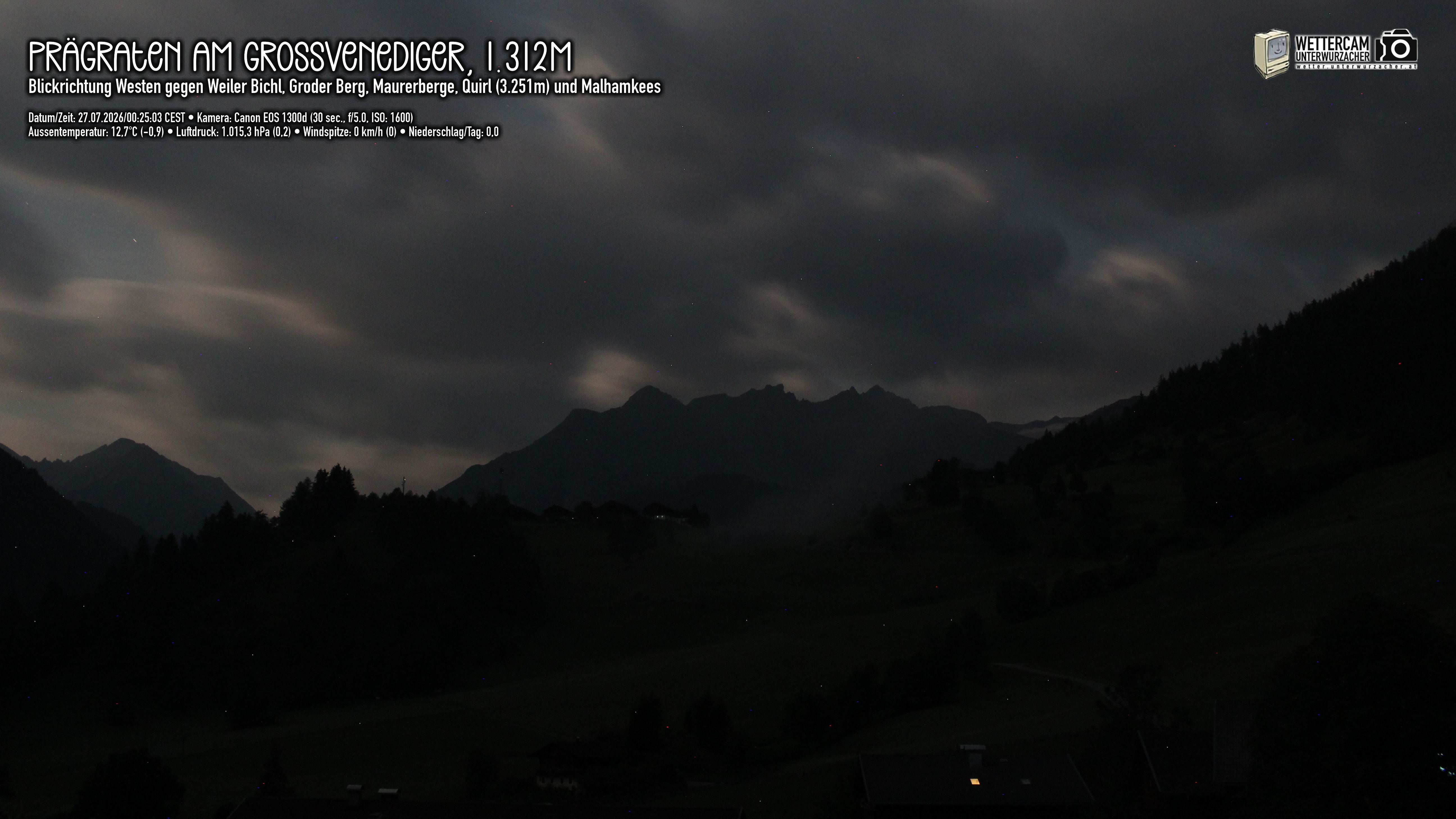Archiv Foto Webcam Prägraten am Großvenediger - Dorf Bichl und Maurer Berge