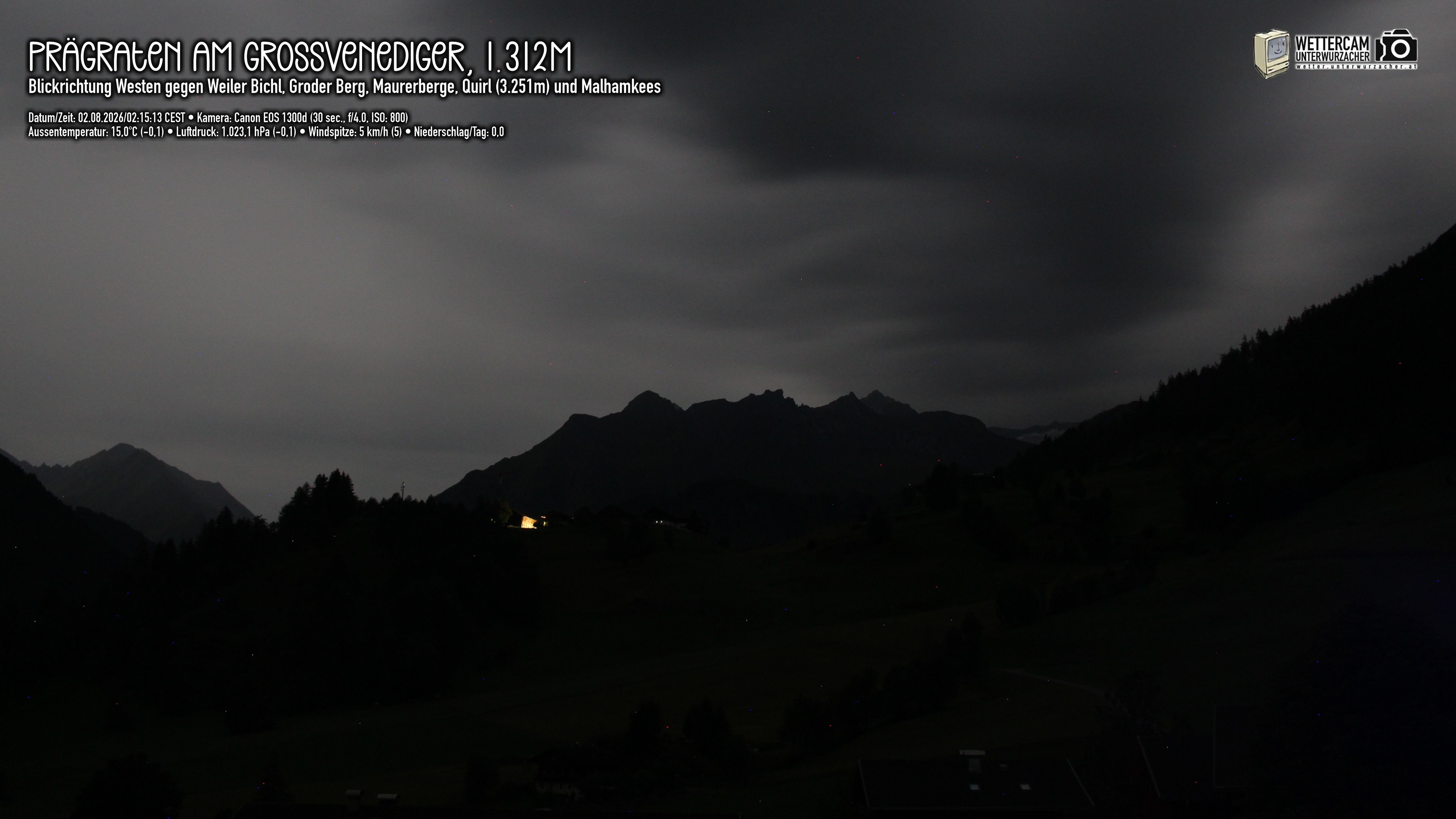 Archiv Foto Webcam Prägraten am Großvenediger - Dorf Bichl und Maurer Berge