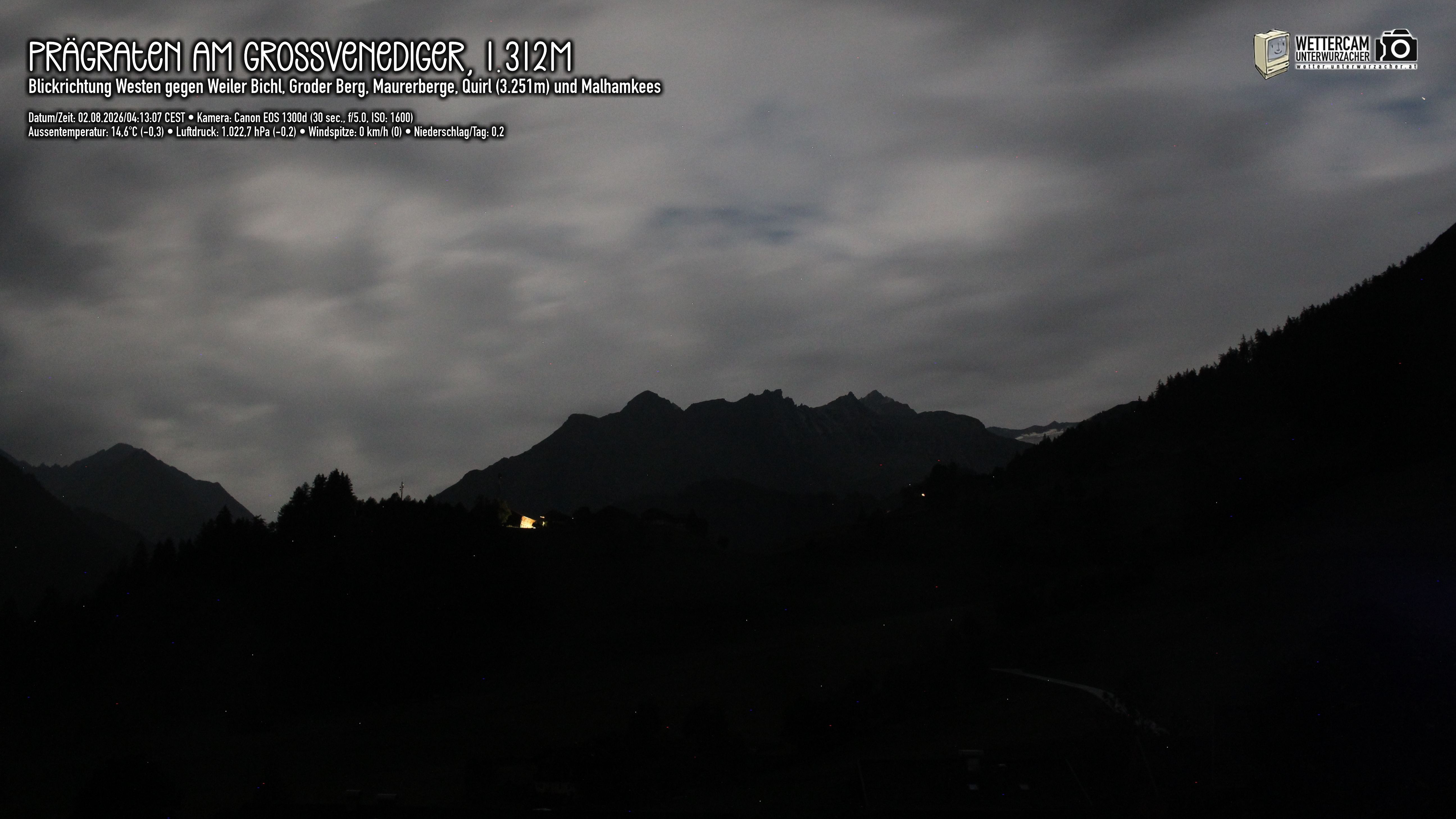 Archiv Foto Webcam Prägraten am Großvenediger - Dorf Bichl und Maurer Berge