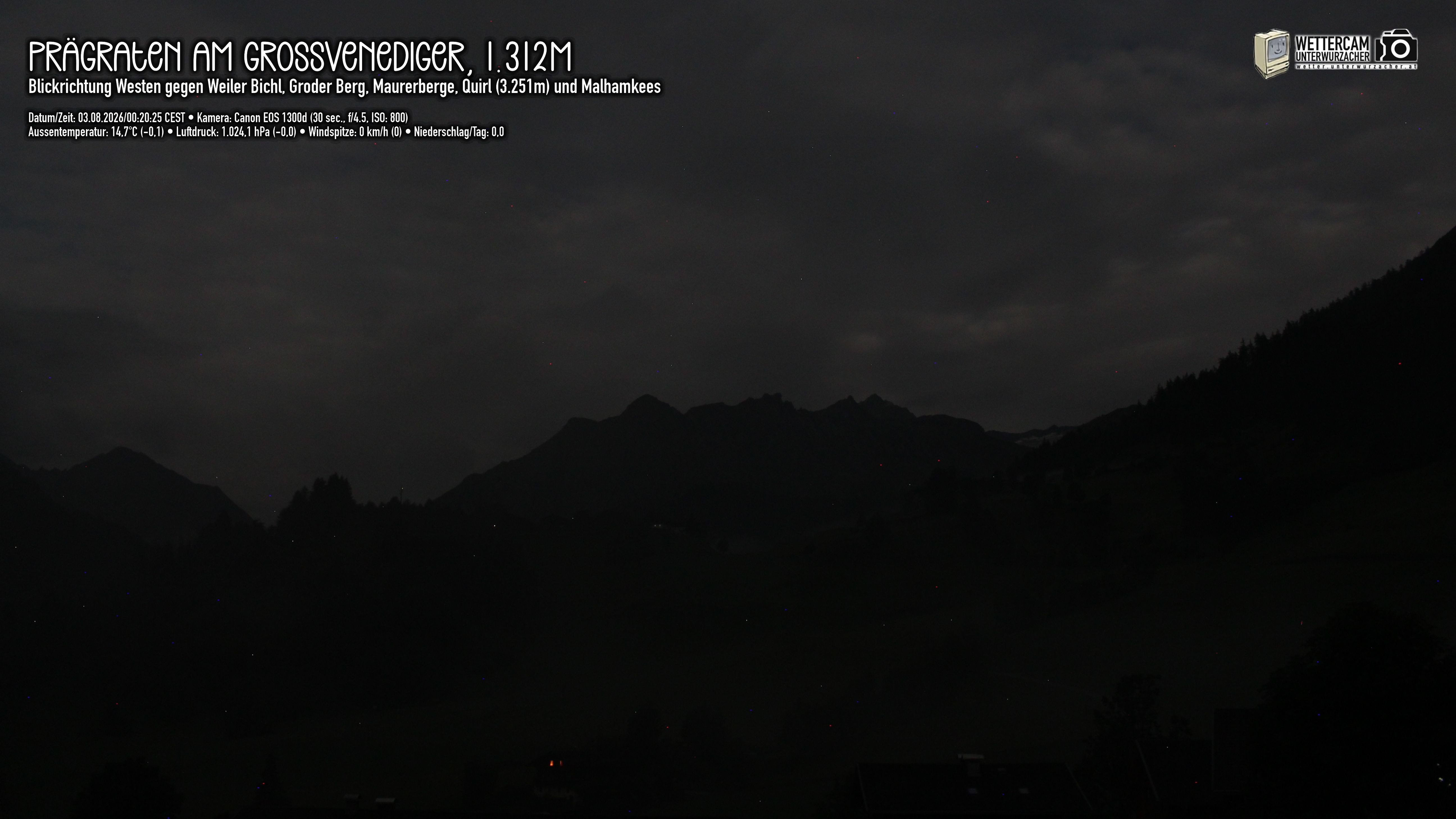 Archived image Webcam Prägraten am Großvenediger - Maurer Berge