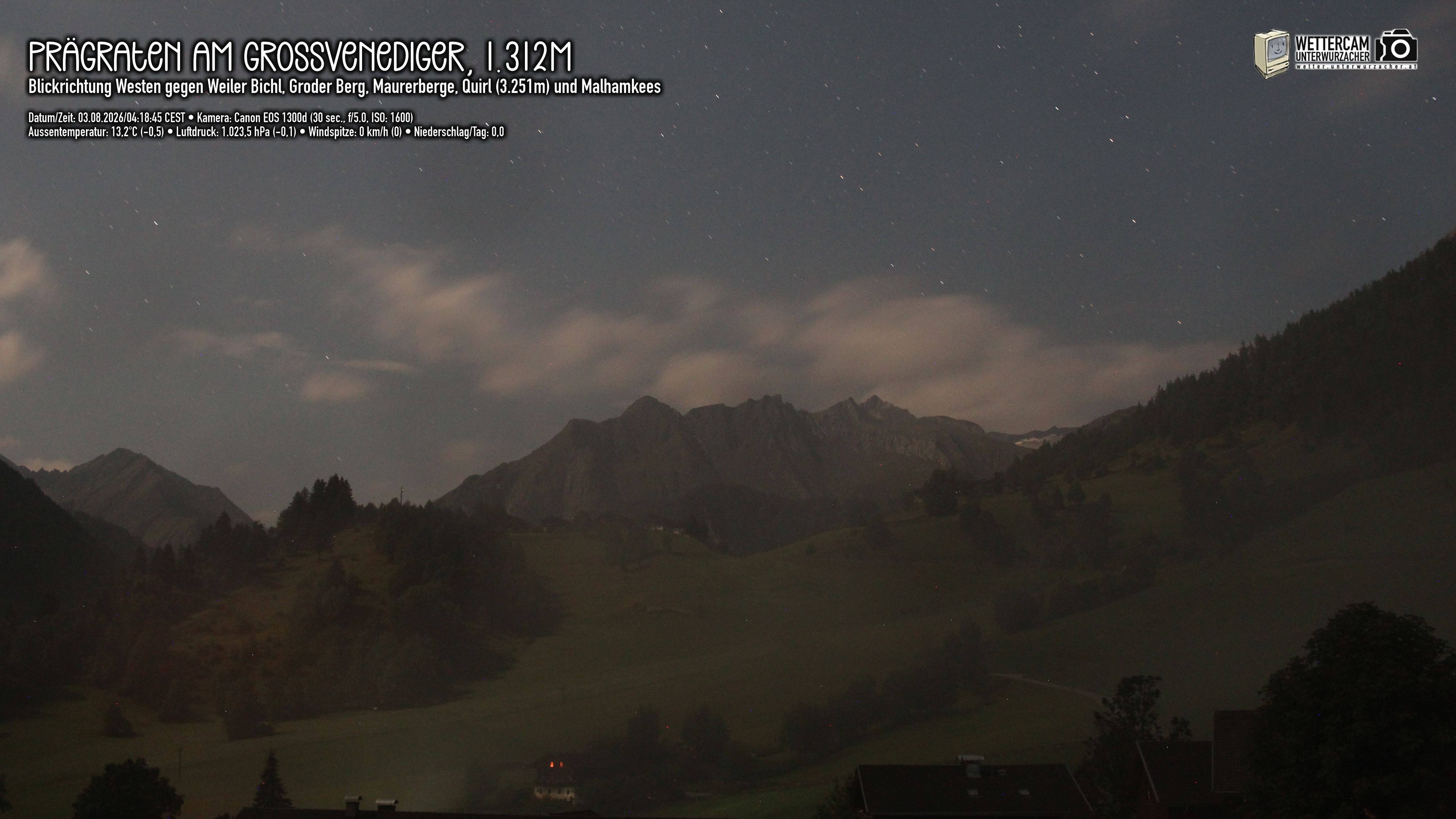 Archiv Foto Webcam Prägraten am Großvenediger - Dorf Bichl und Maurer Berge