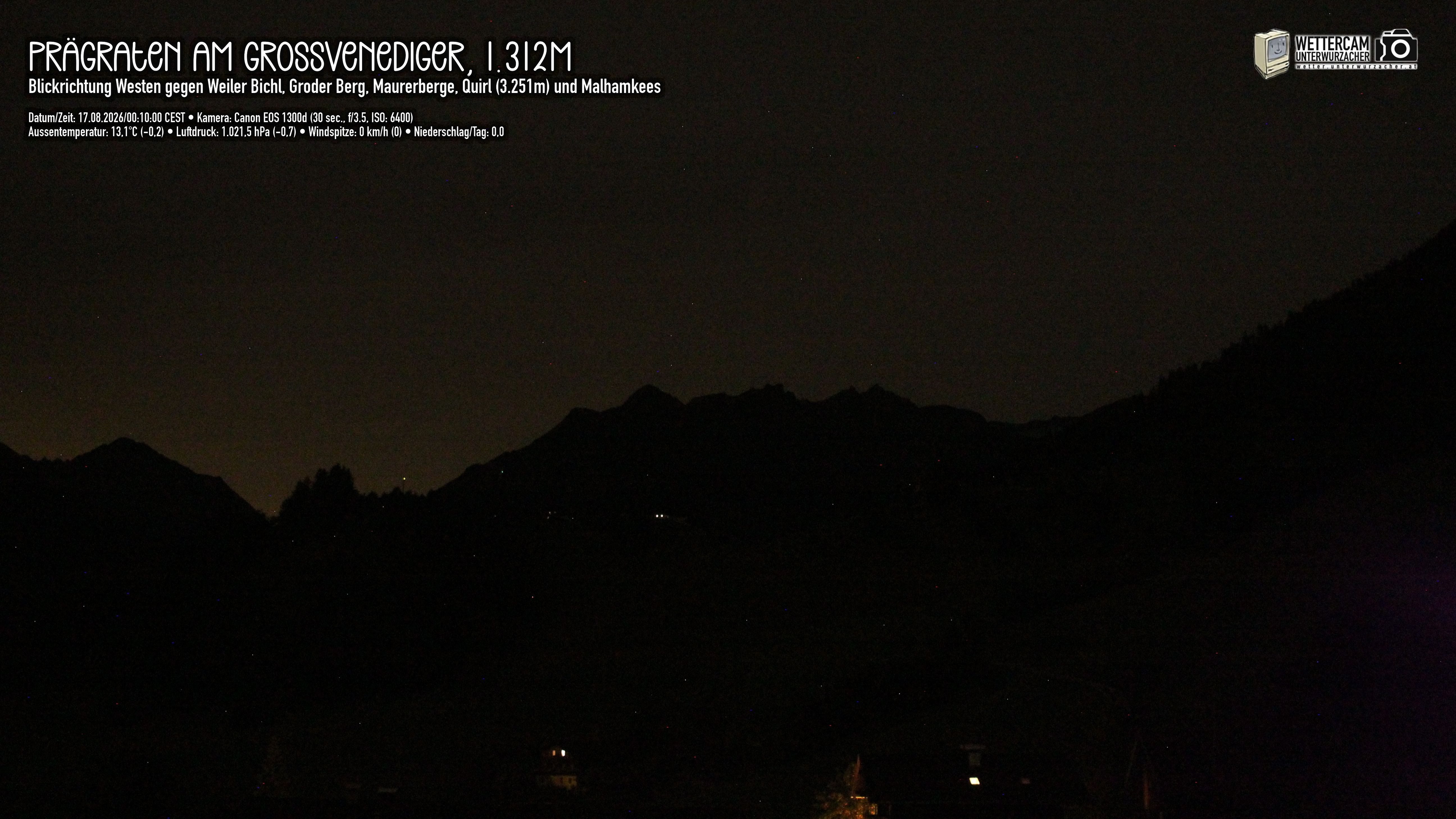 Archiv Foto Webcam Prägraten am Großvenediger - Dorf Bichl und Maurer Berge