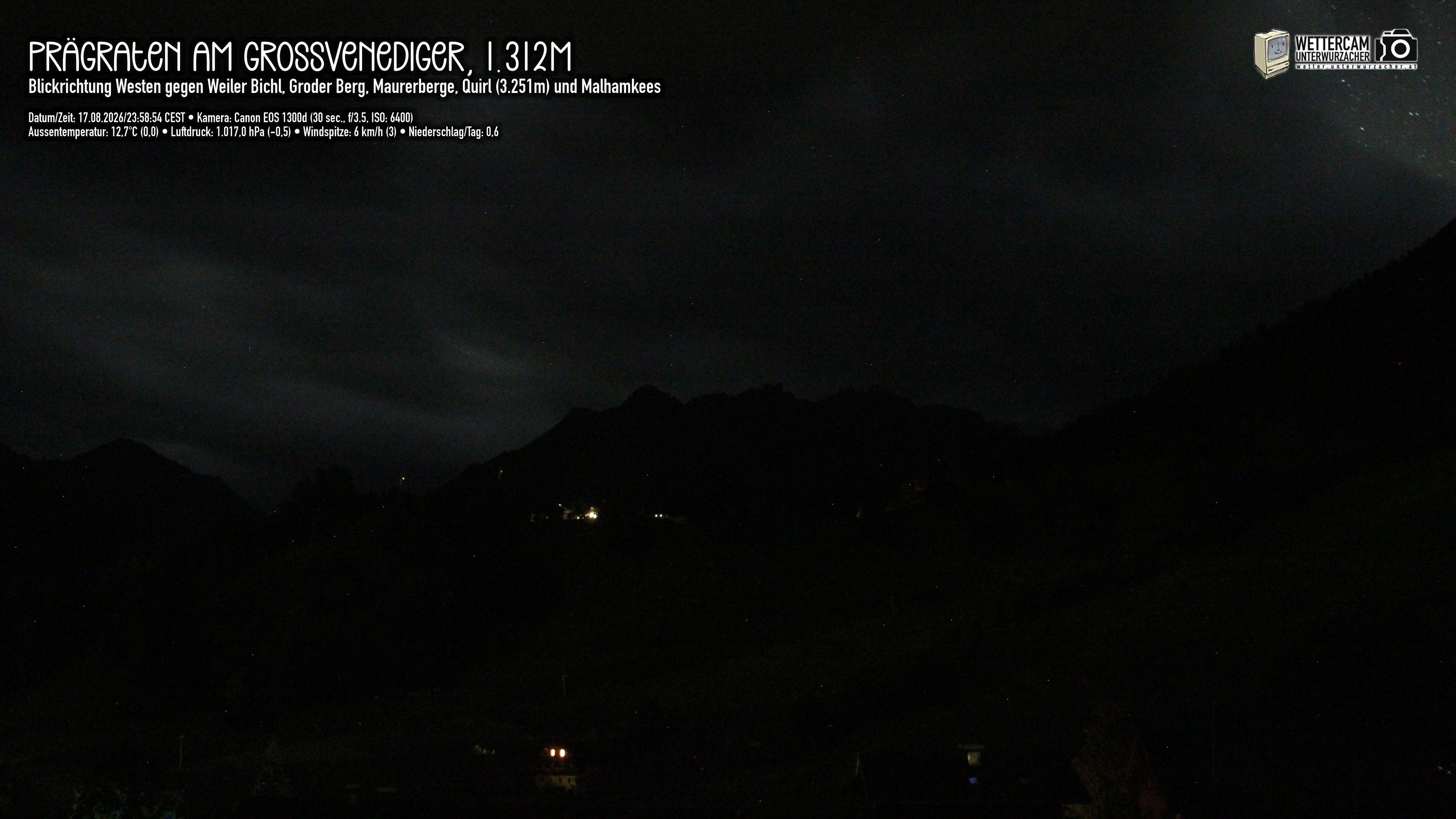 Archiv Foto Webcam Prägraten am Großvenediger - Dorf Bichl und Maurer Berge
