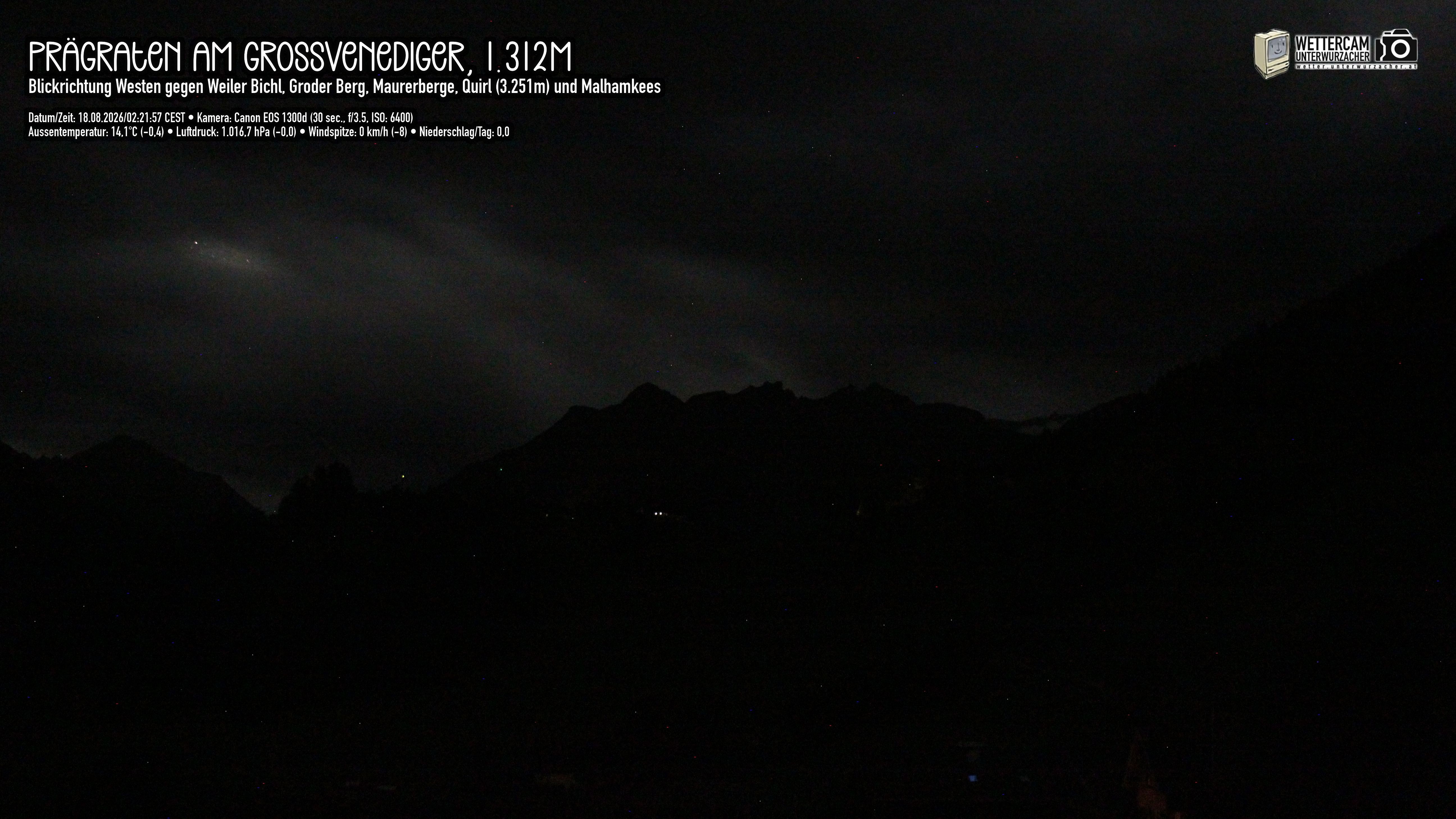 Archiv Foto Webcam Prägraten am Großvenediger - Dorf Bichl und Maurer Berge