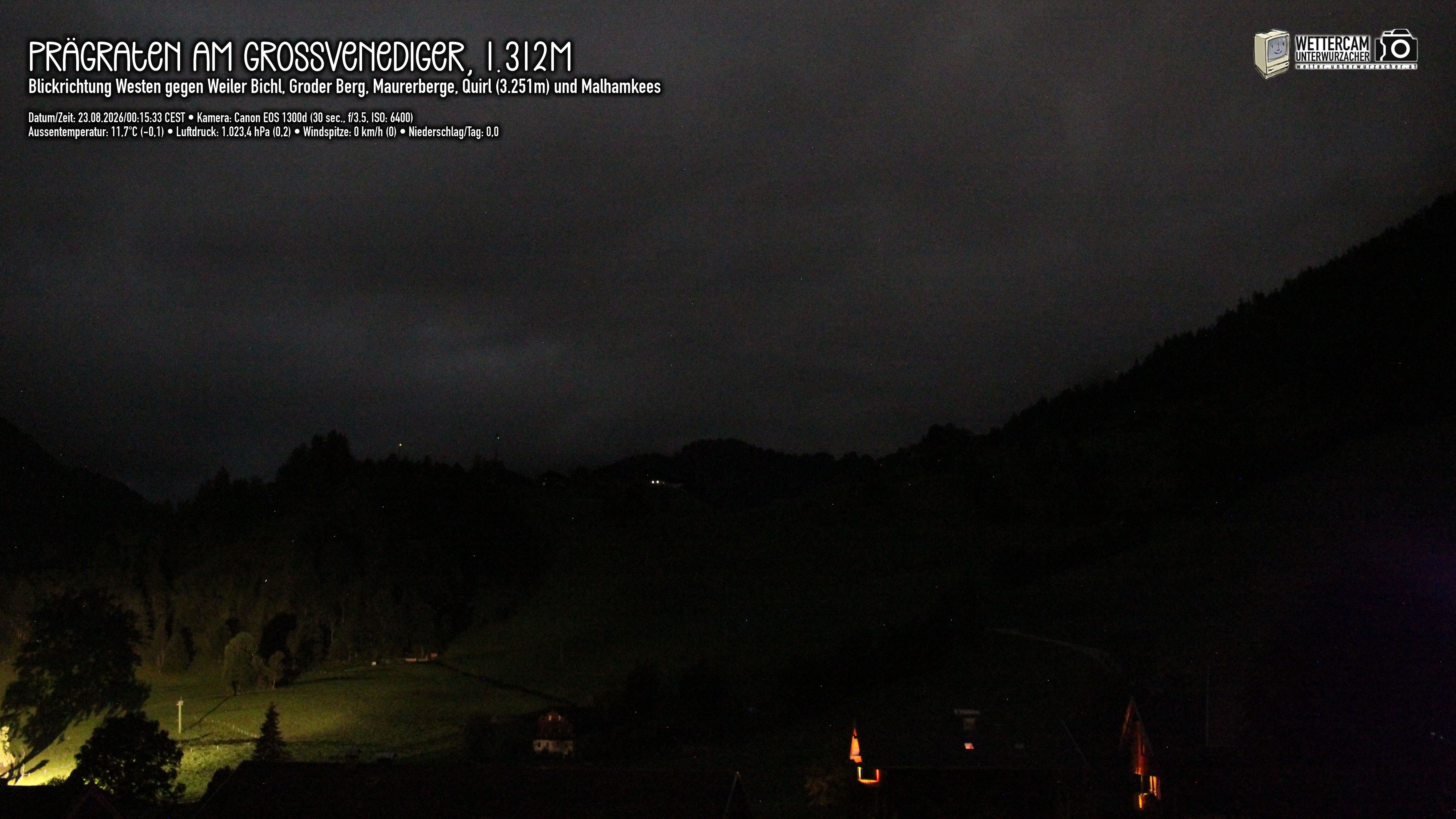 Archiv Foto Webcam Prägraten am Großvenediger - Dorf Bichl und Maurer Berge