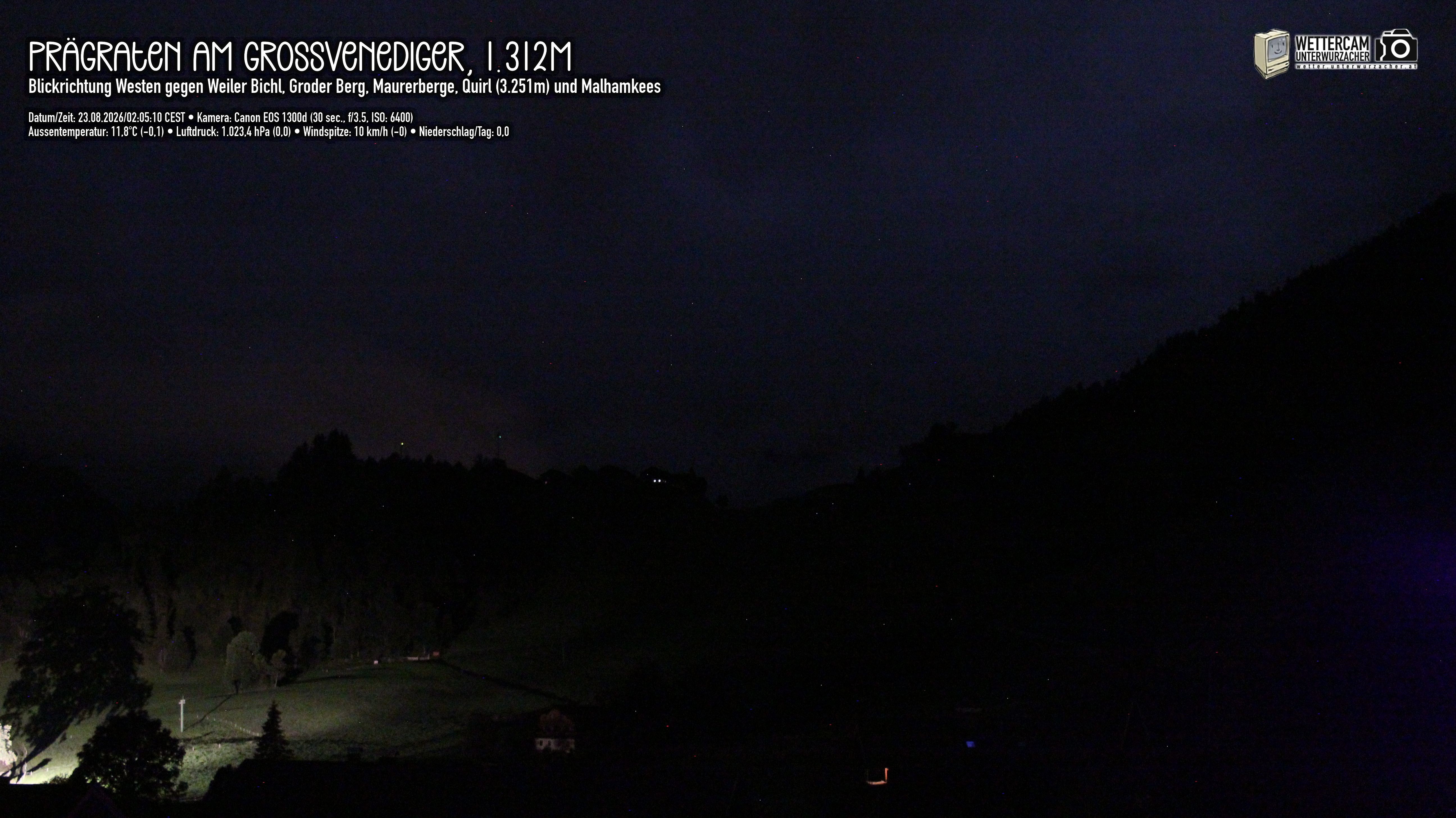 Archiv Foto Webcam Prägraten am Großvenediger - Dorf Bichl und Maurer Berge