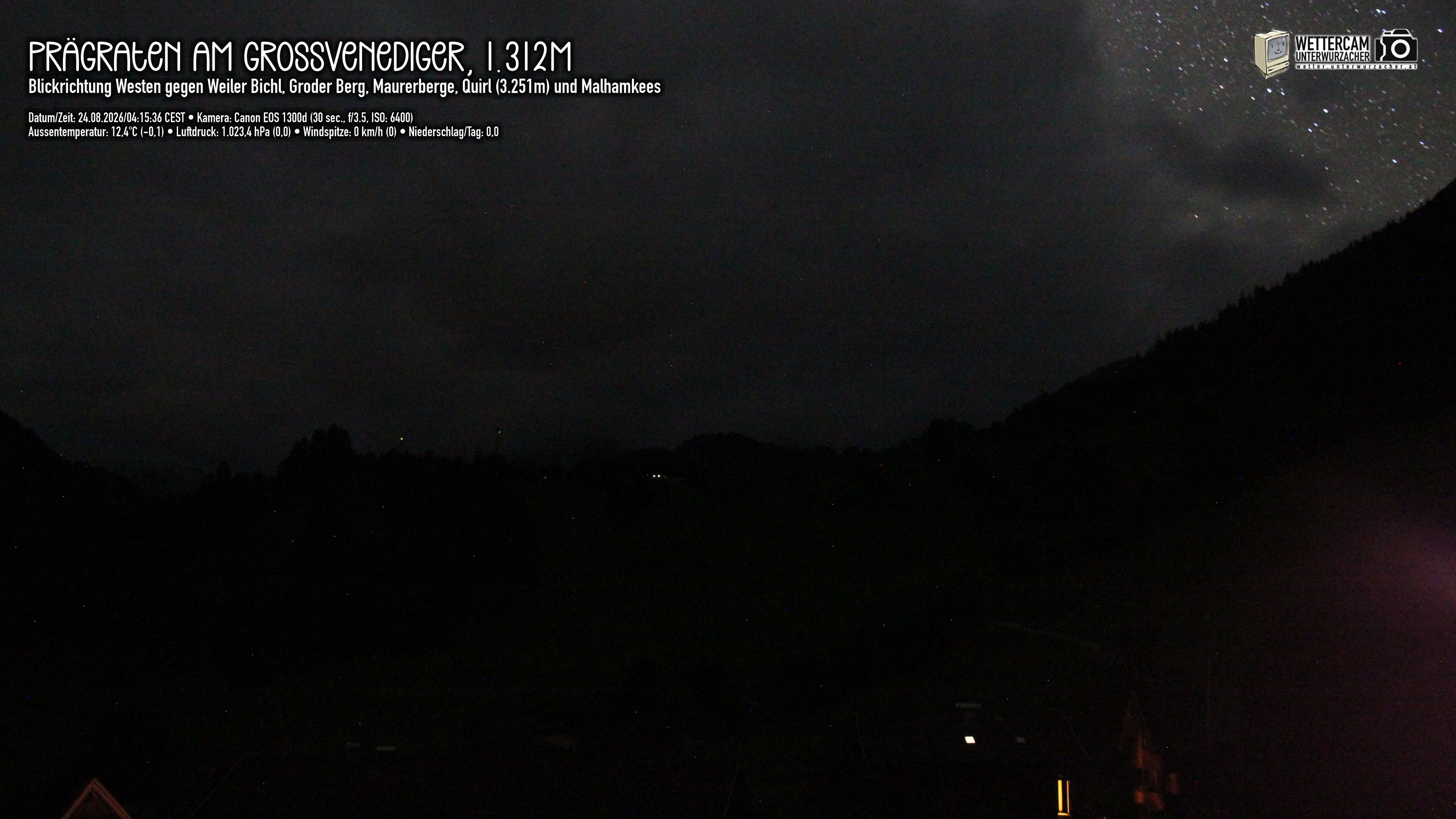 Archiv Foto Webcam Prägraten am Großvenediger - Dorf Bichl und Maurer Berge