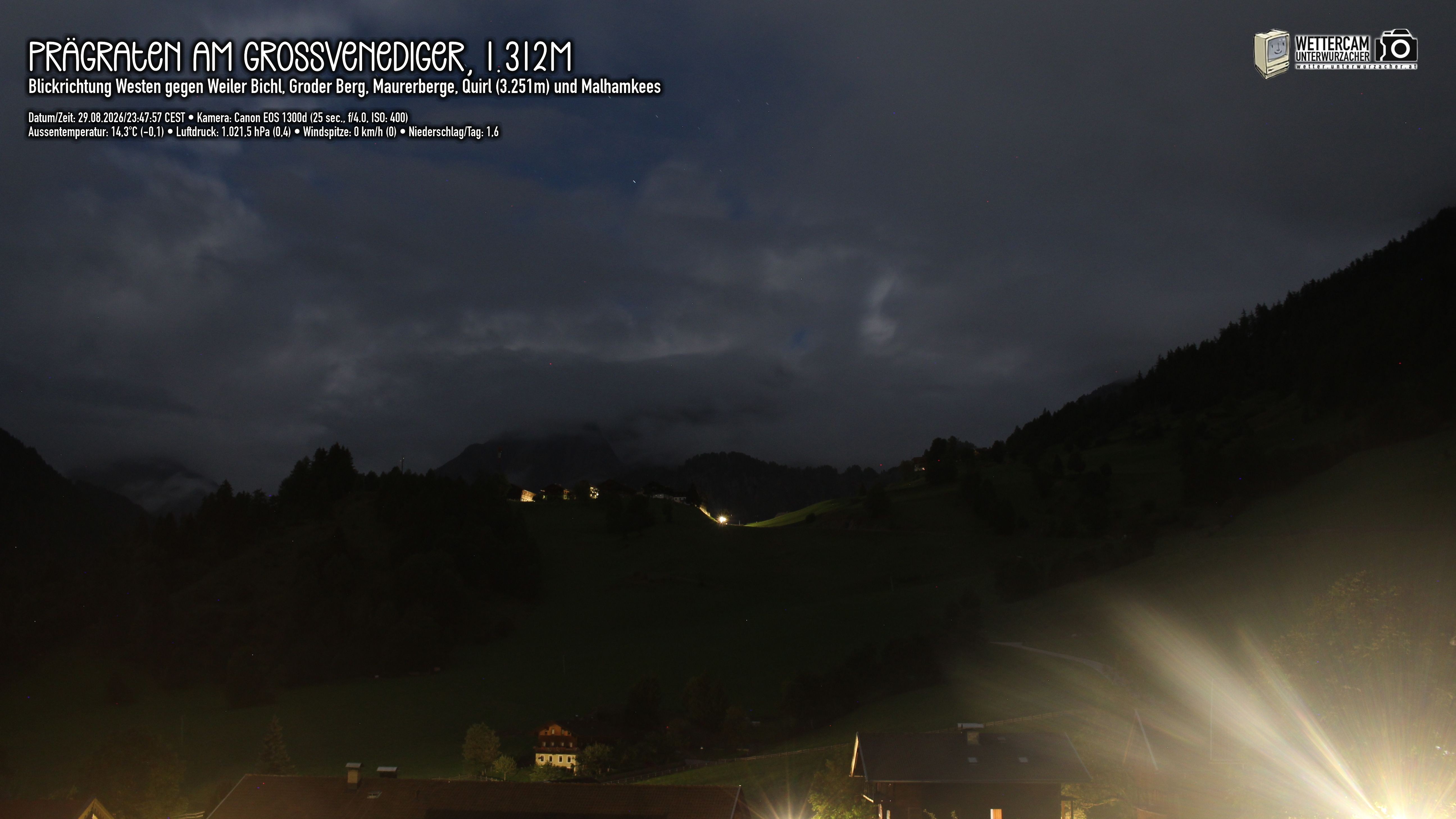 Archiv Foto Webcam Prägraten am Großvenediger - Dorf Bichl und Maurer Berge