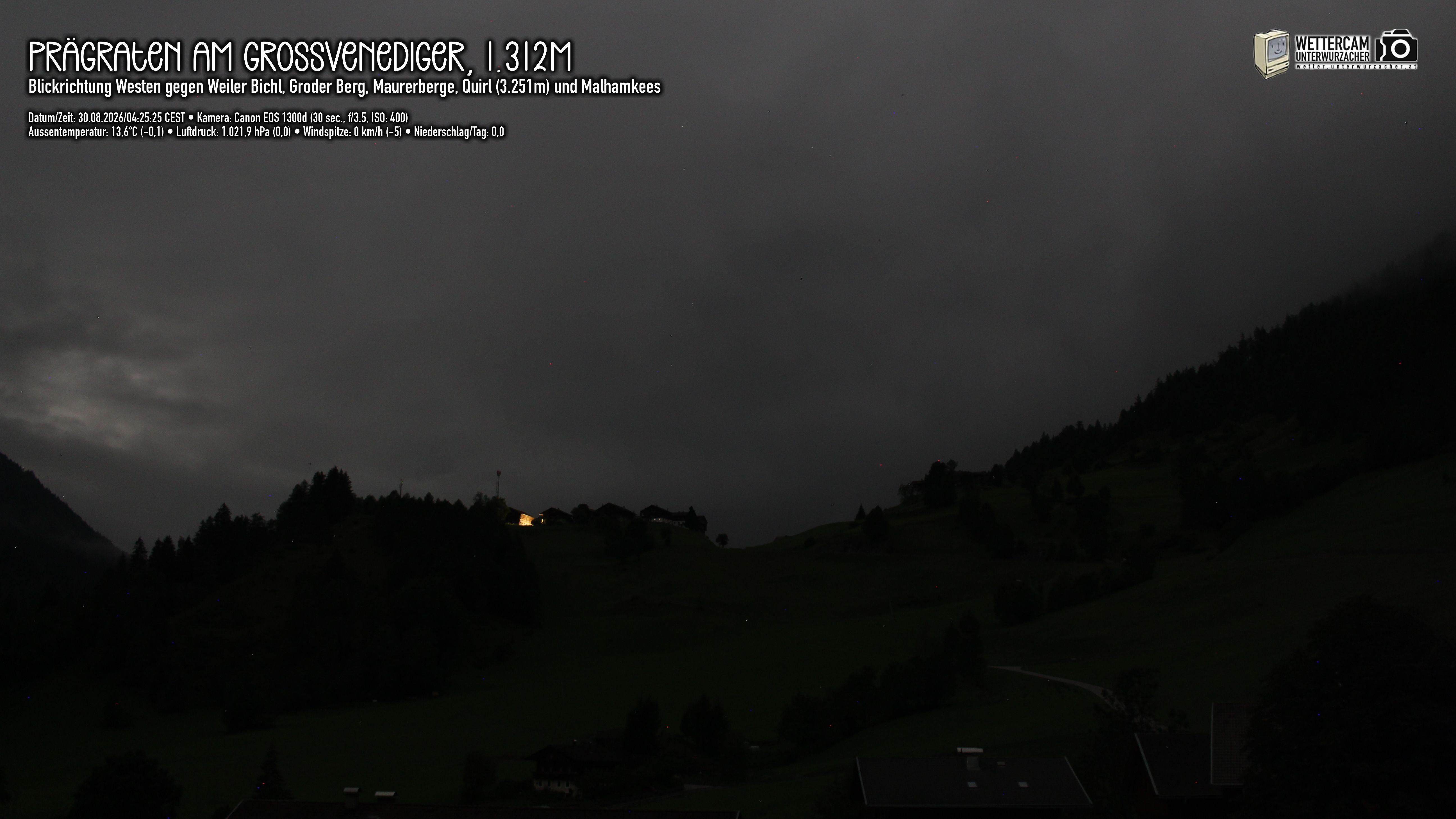 Archiv Foto Webcam Prägraten am Großvenediger - Dorf Bichl und Maurer Berge