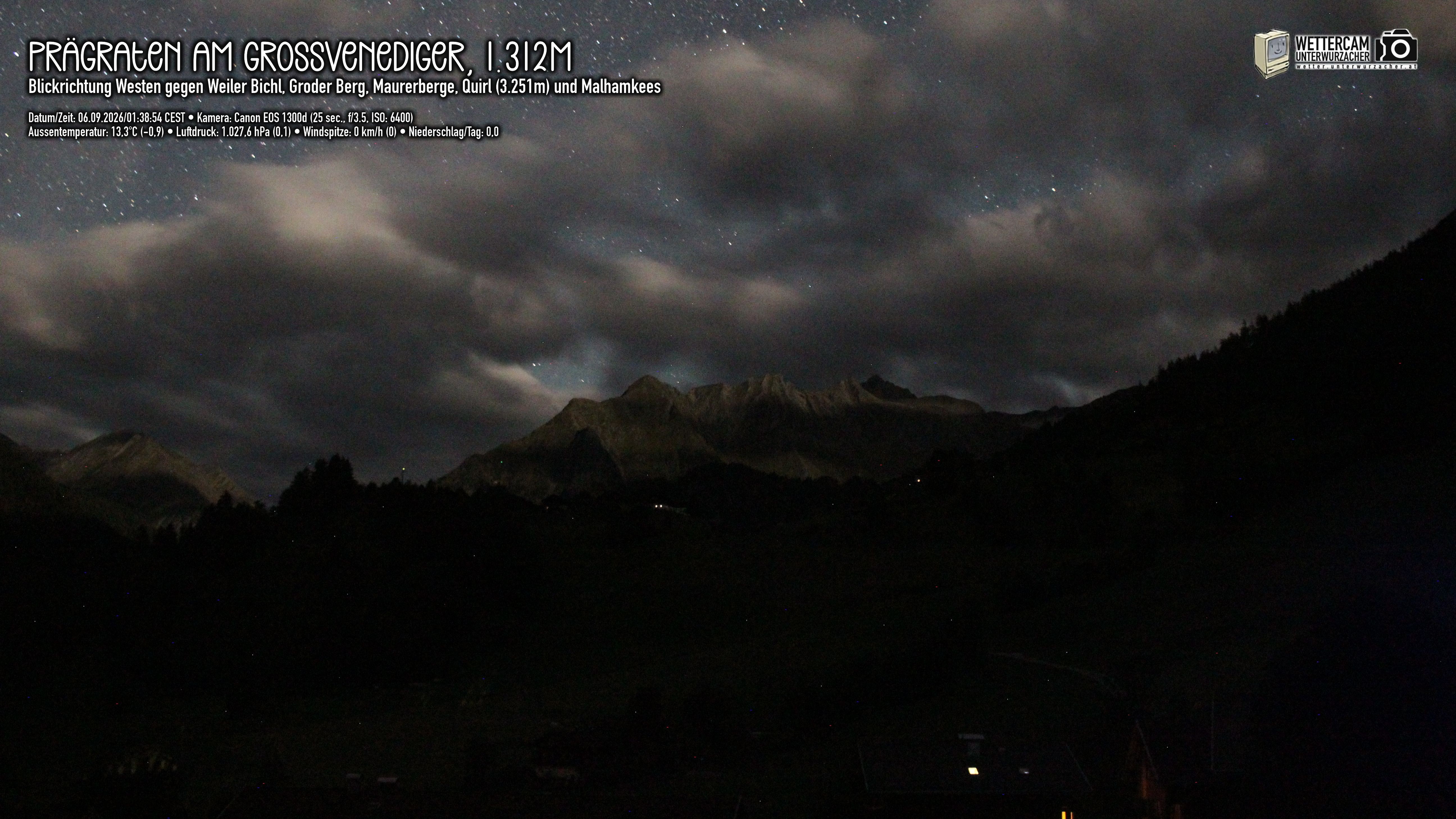 Archiv Foto Webcam Prägraten am Großvenediger - Dorf Bichl und Maurer Berge