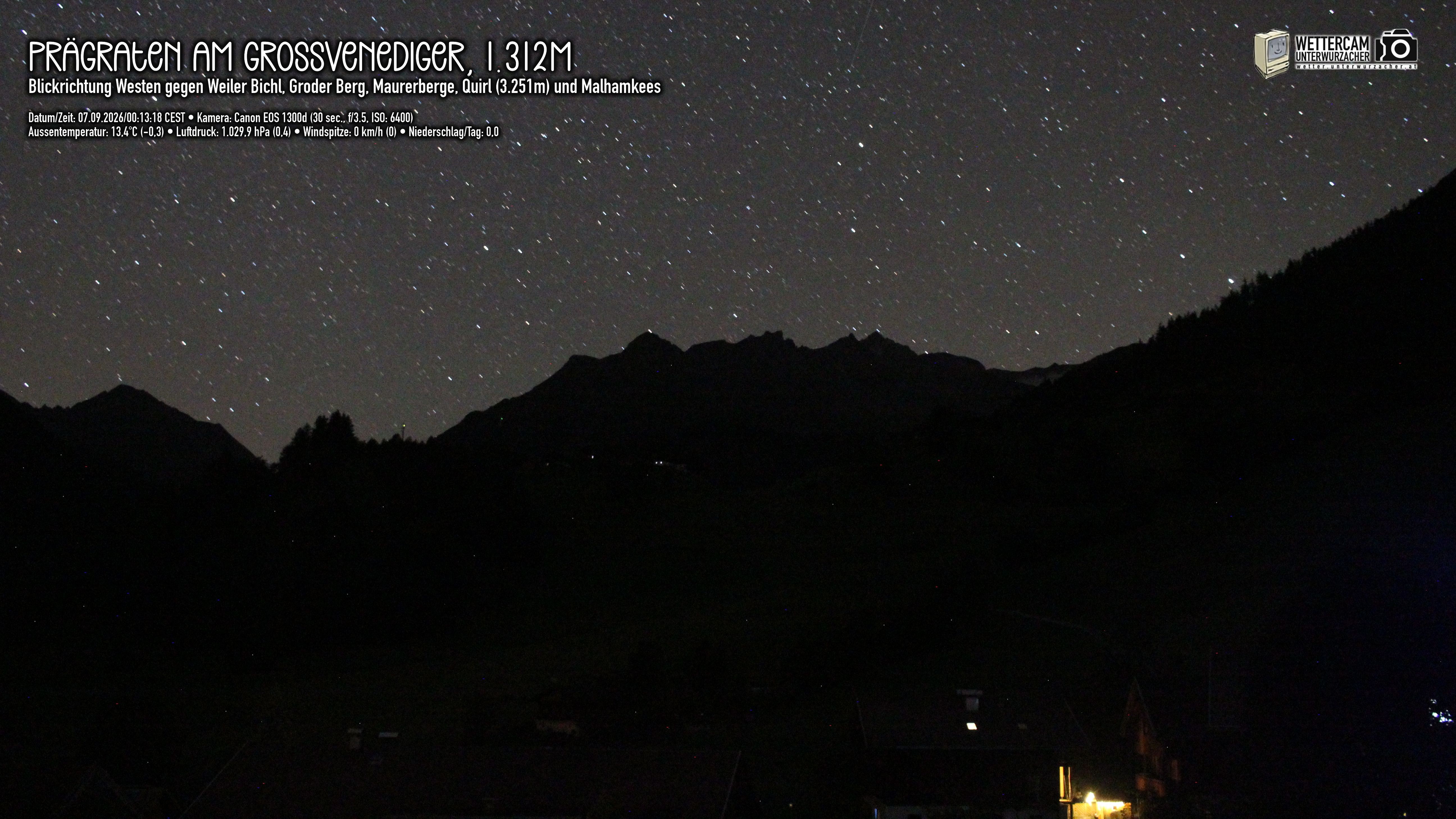 Archiv Foto Webcam Prägraten am Großvenediger - Dorf Bichl und Maurer Berge