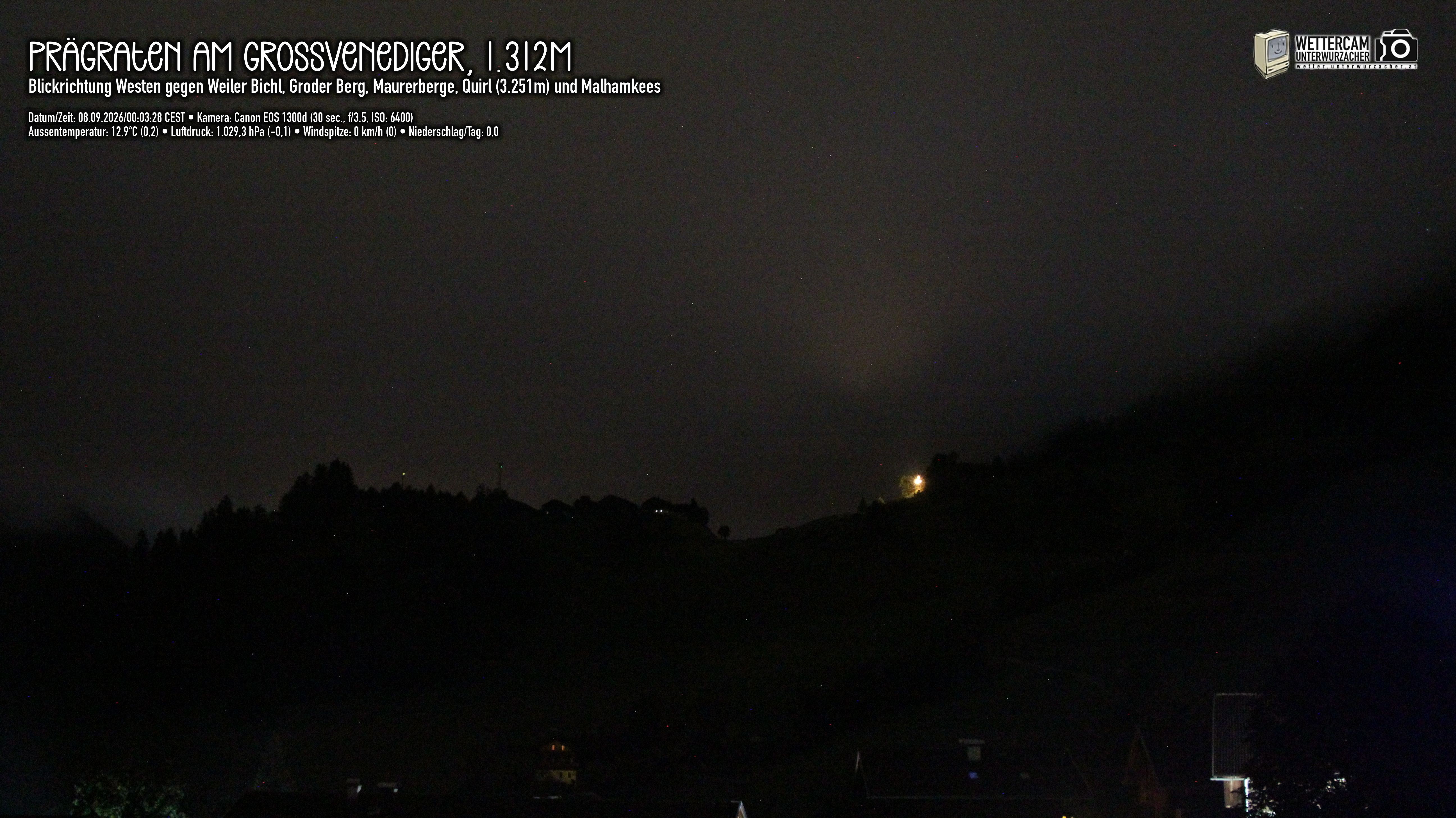 Archiv Foto Webcam Prägraten am Großvenediger - Dorf Bichl und Maurer Berge
