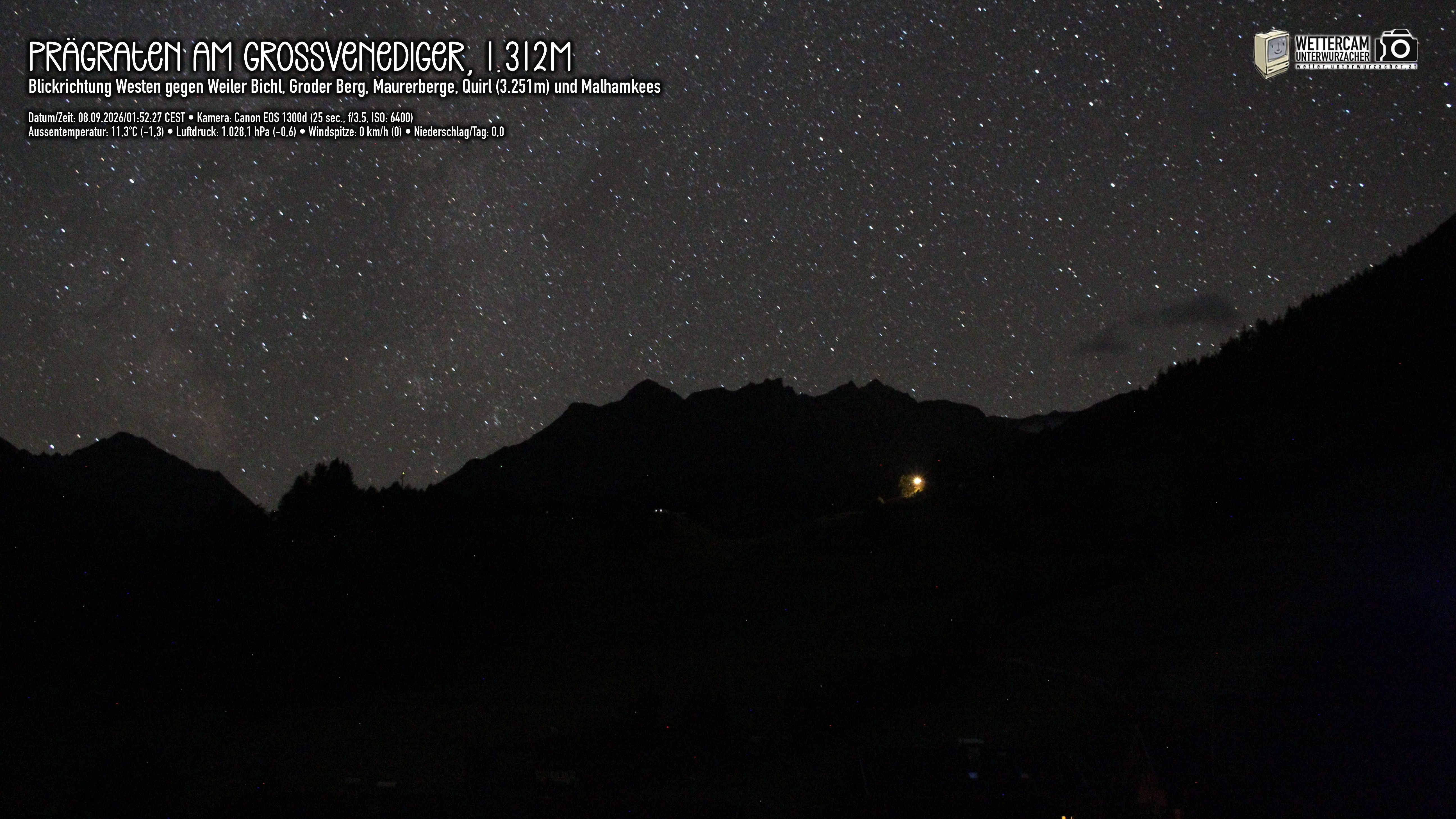 Archiv Foto Webcam Prägraten am Großvenediger - Dorf Bichl und Maurer Berge