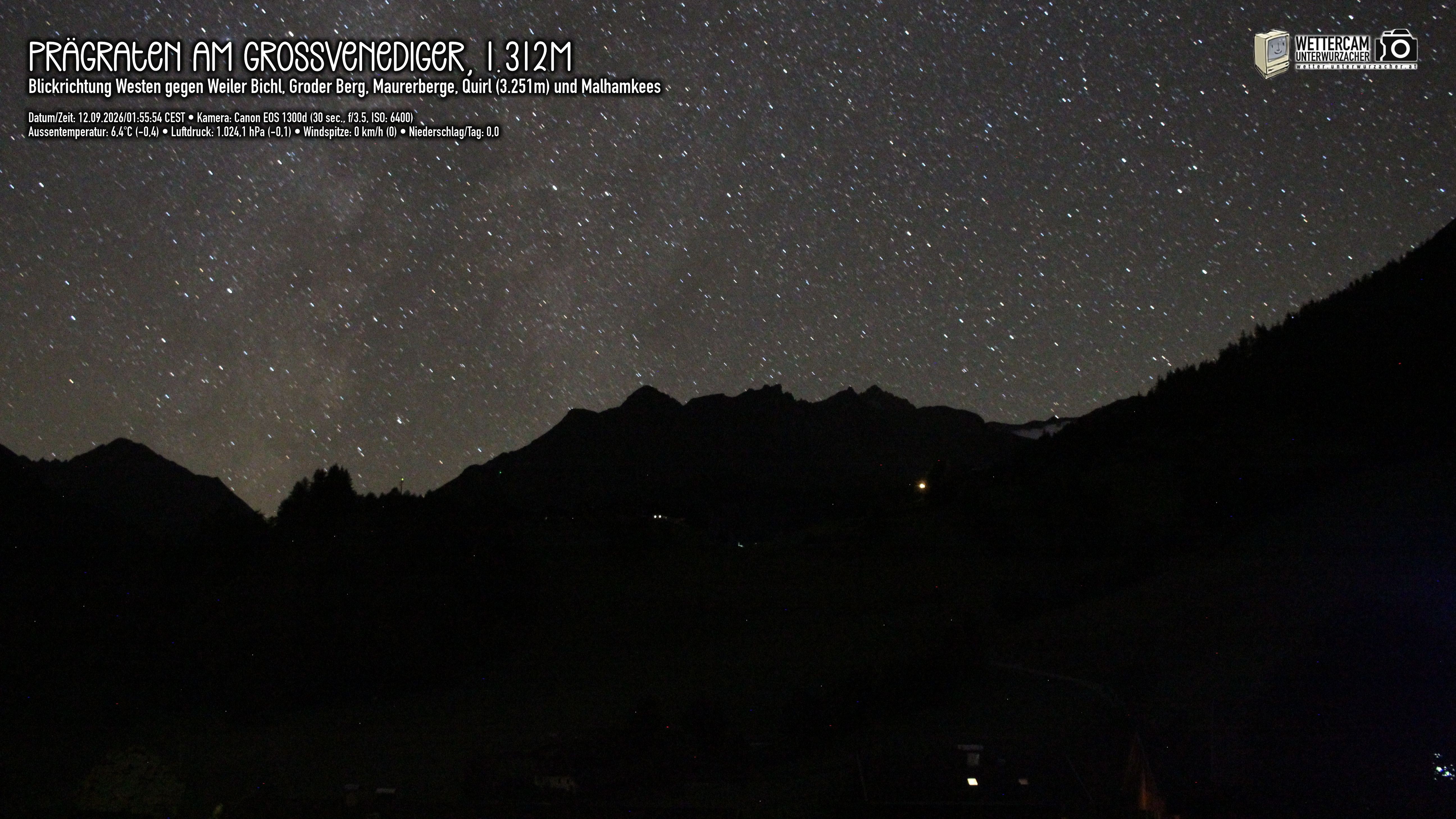 Archiv Foto Webcam Prägraten am Großvenediger - Dorf Bichl und Maurer Berge