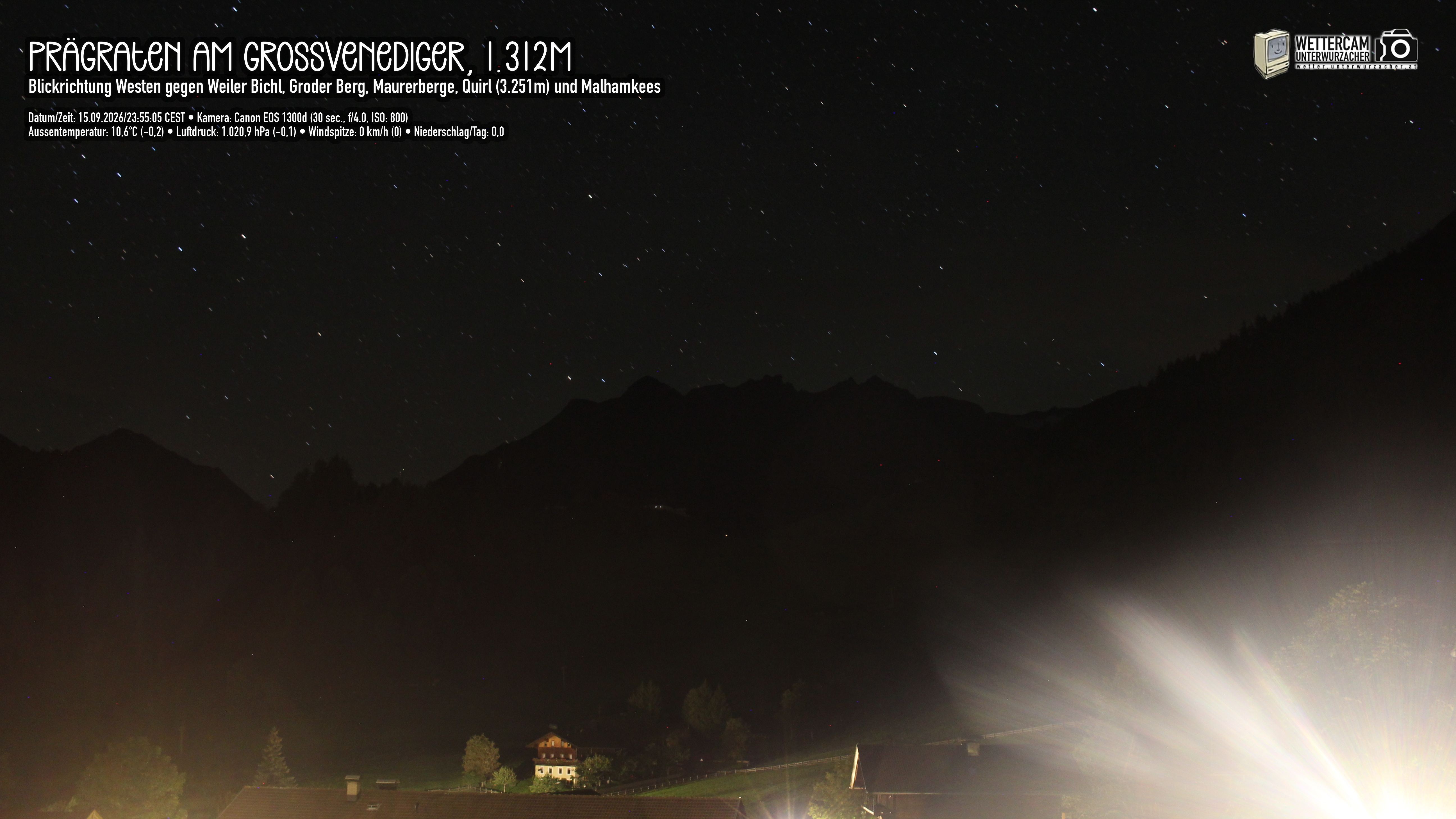 Archived image Webcam Prägraten am Großvenediger - Maurer Berge