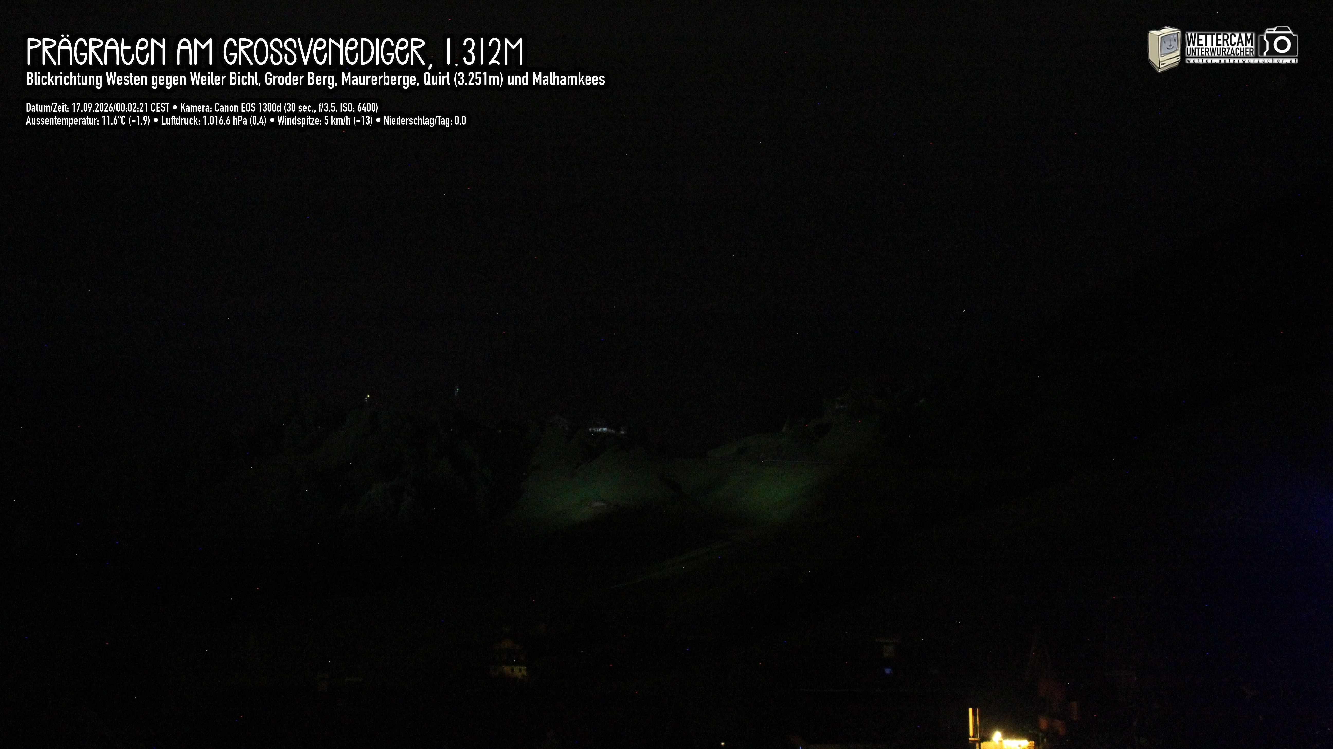 Archived image Webcam Prägraten am Großvenediger - Maurer Berge