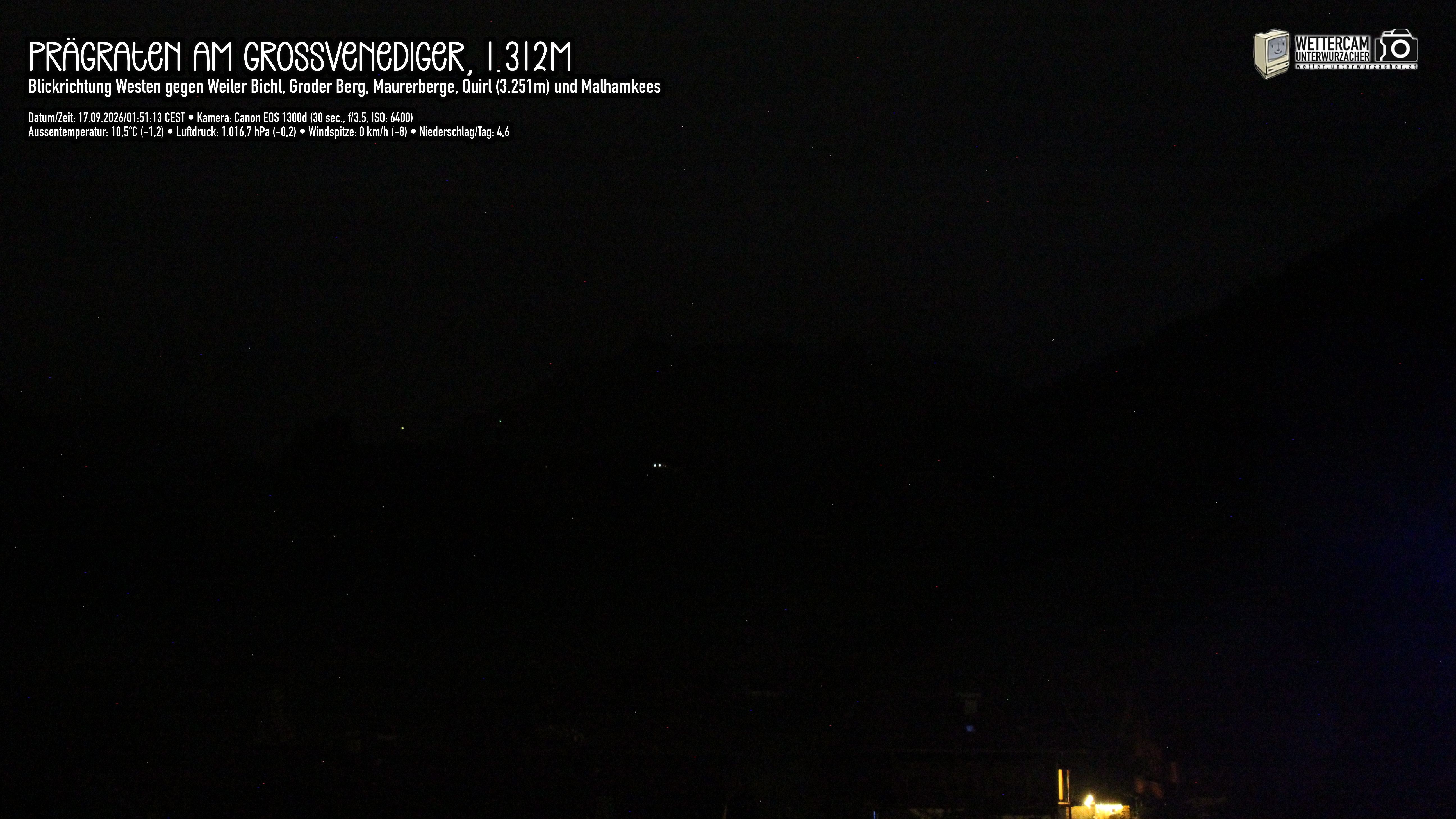 Archived image Webcam Prägraten am Großvenediger - Maurer Berge