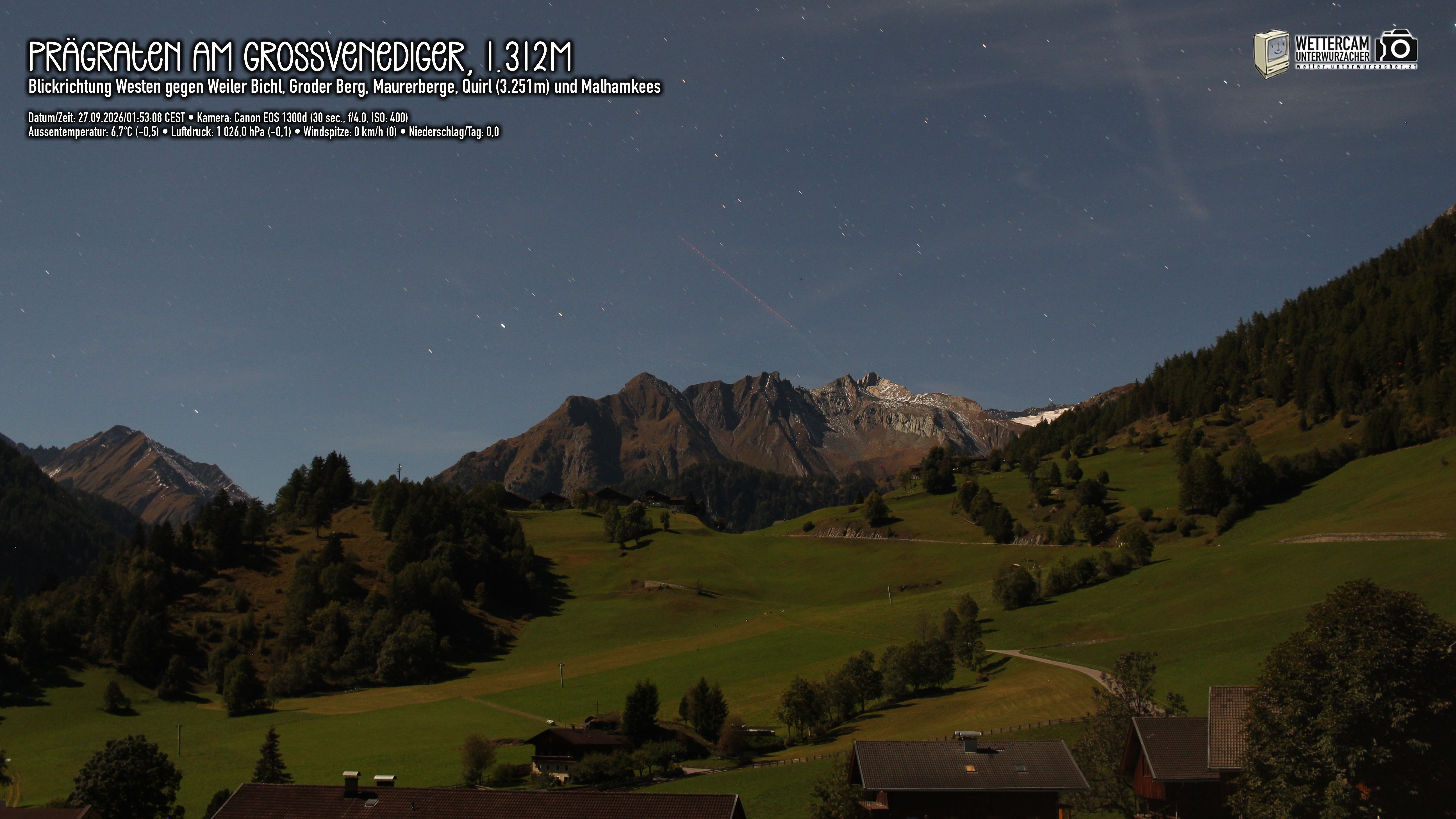 Archiv Foto Webcam Prägraten am Großvenediger - Dorf Bichl und Maurer Berge