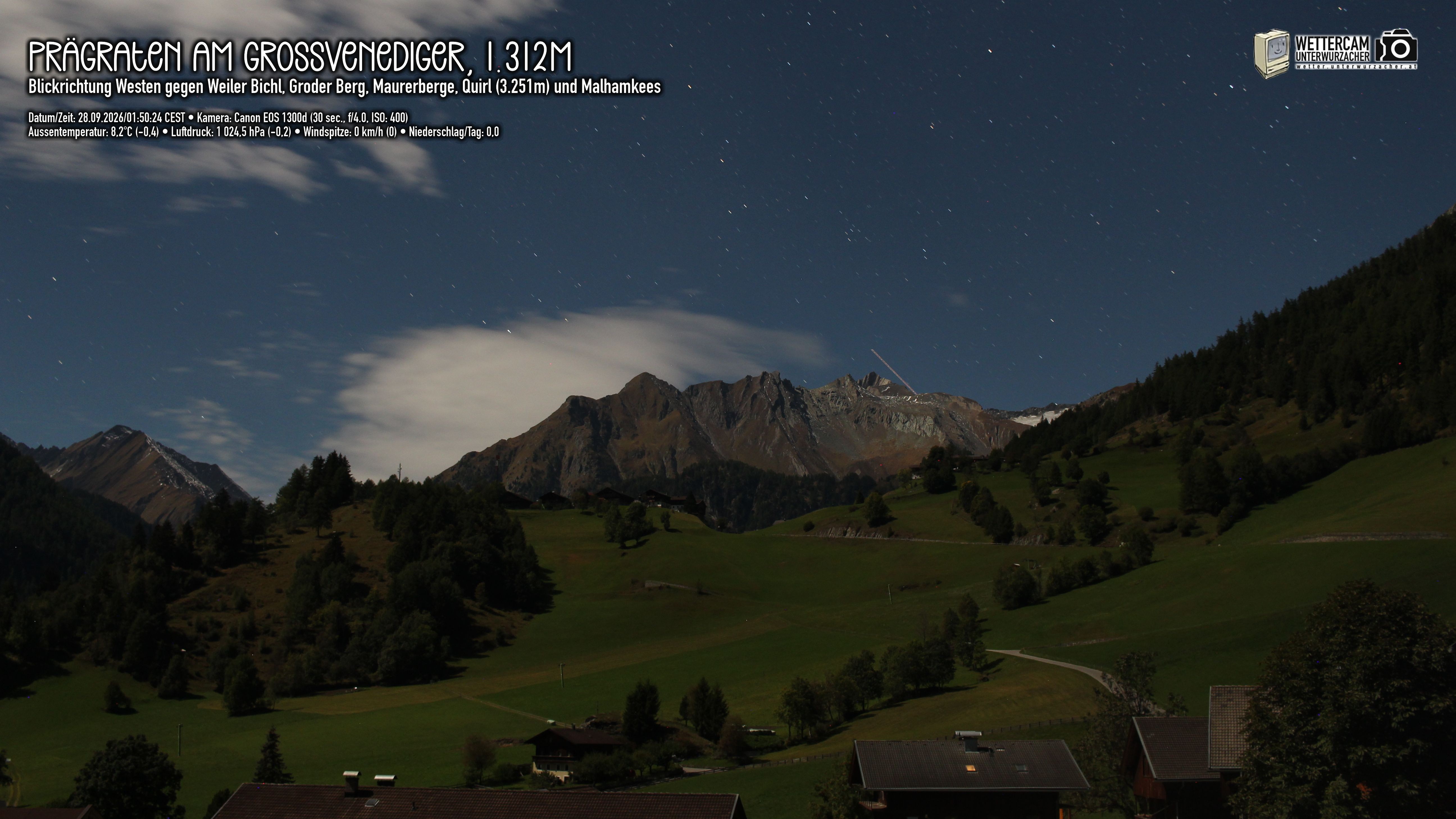 Archiv Foto Webcam Prägraten am Großvenediger - Dorf Bichl und Maurer Berge