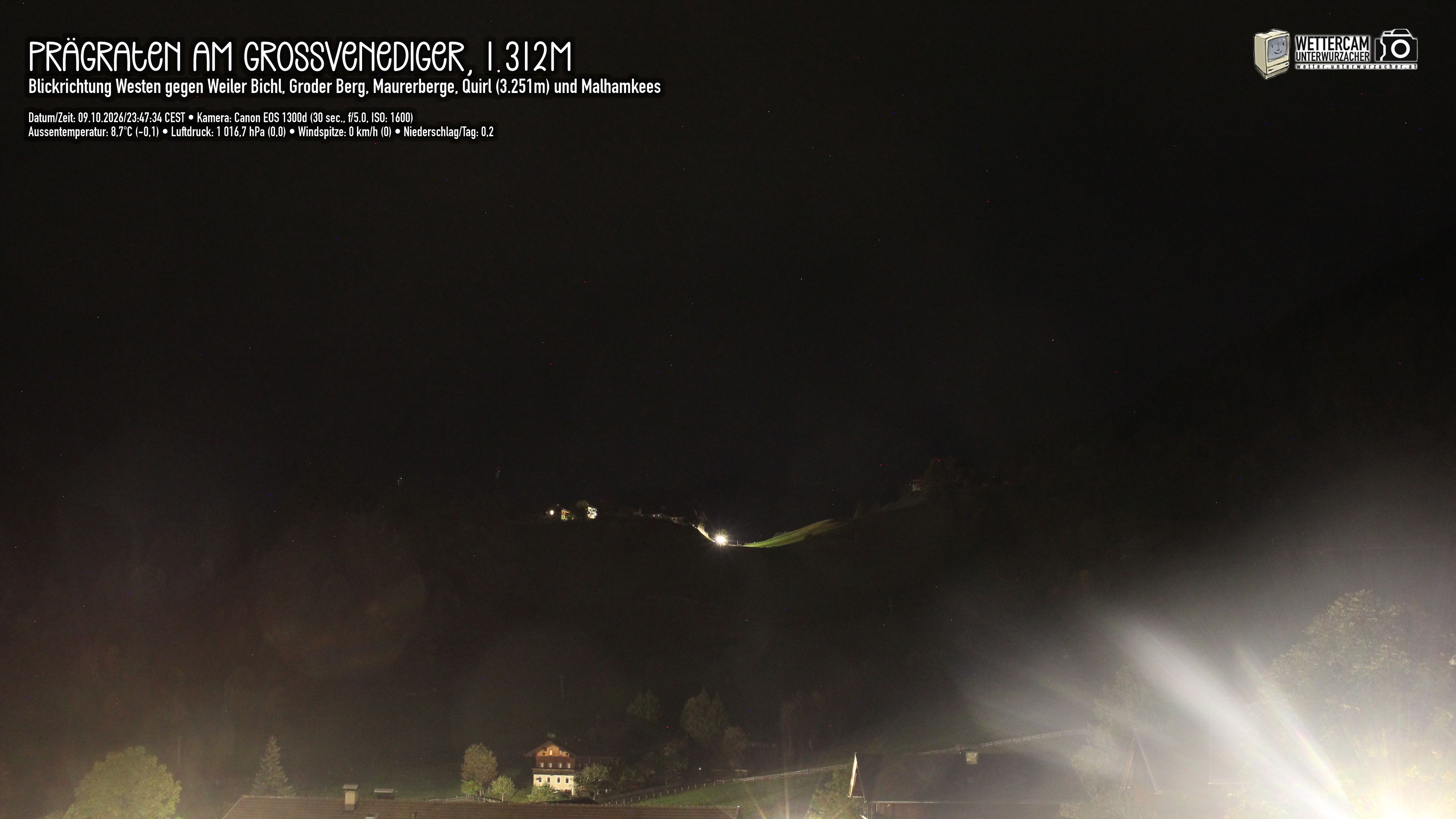 Archived image Webcam Prägraten am Großvenediger - Maurer Berge