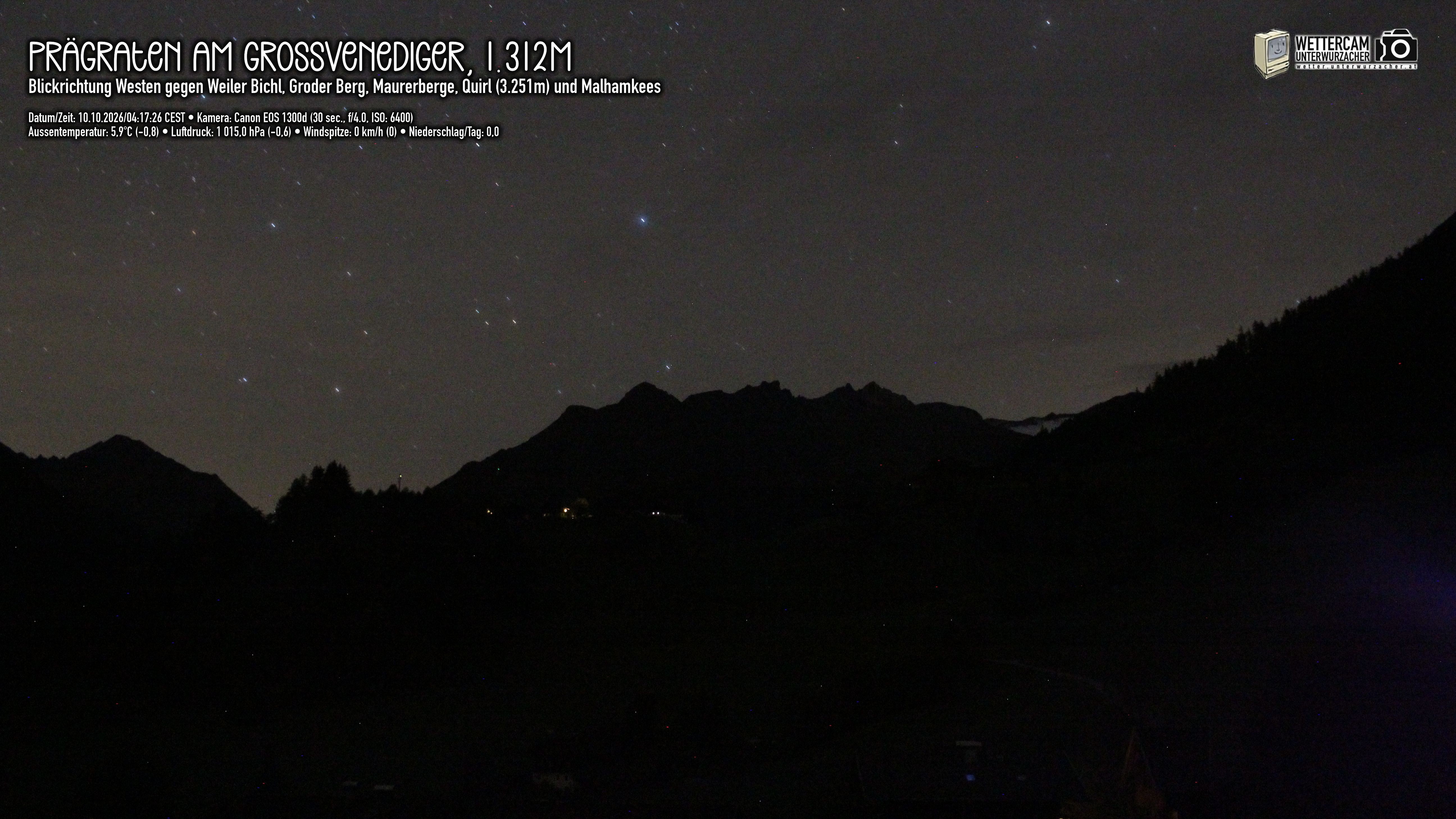 Archived image Webcam Prägraten am Großvenediger - Maurer Berge
