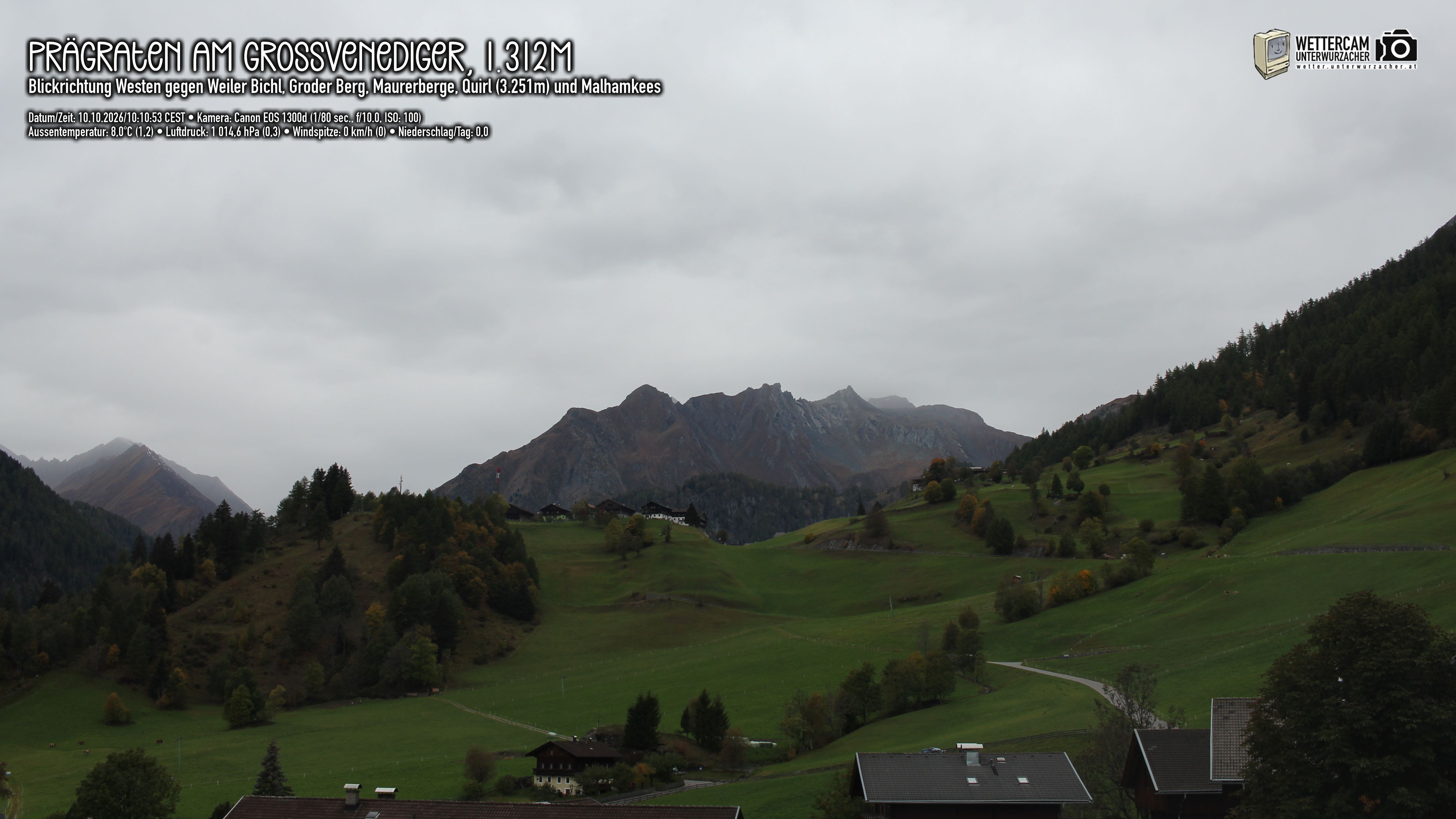 Archived image Webcam Prägraten am Großvenediger - Maurer Berge
