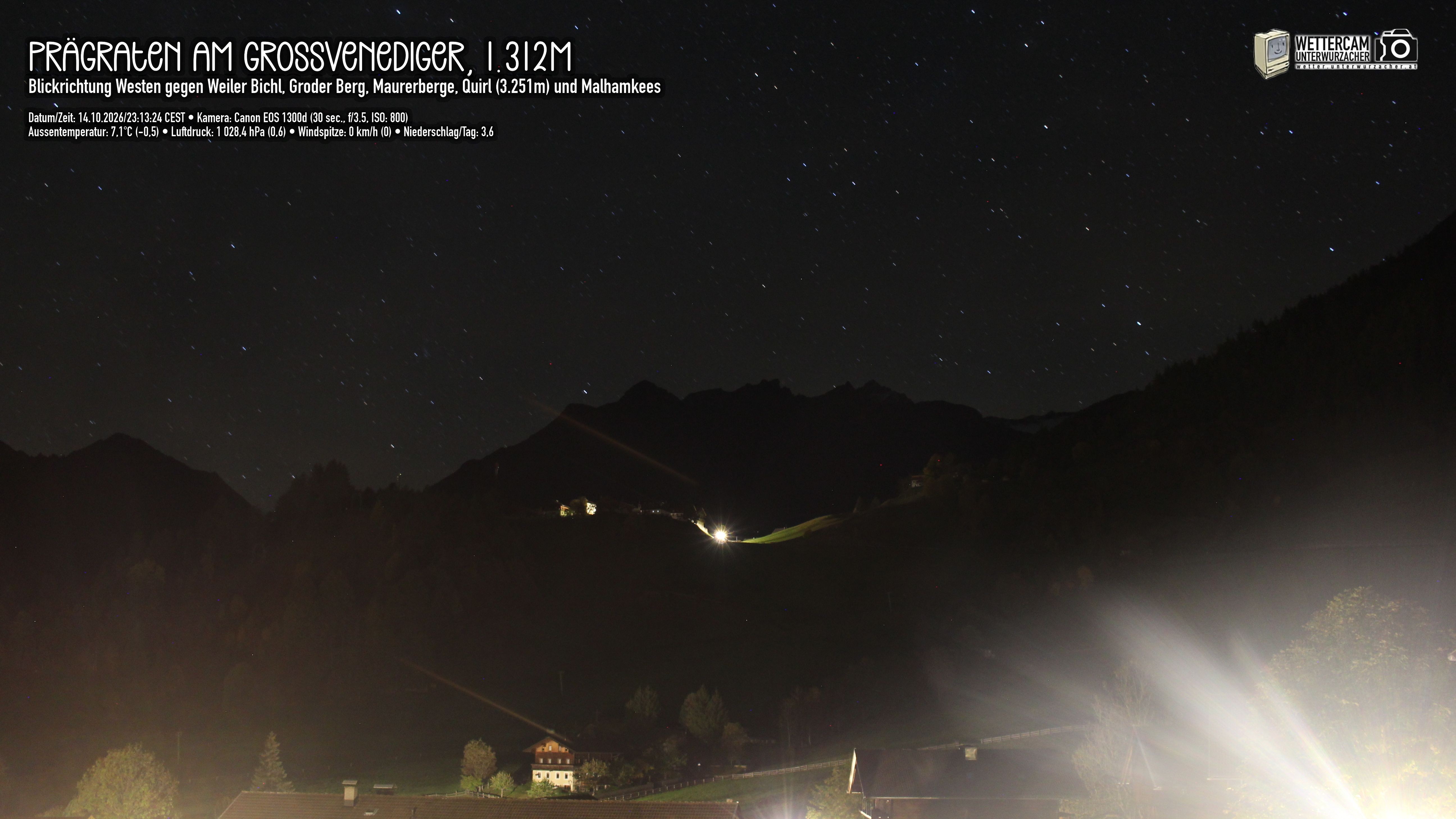 Archived image Webcam Prägraten am Großvenediger - Maurer Berge