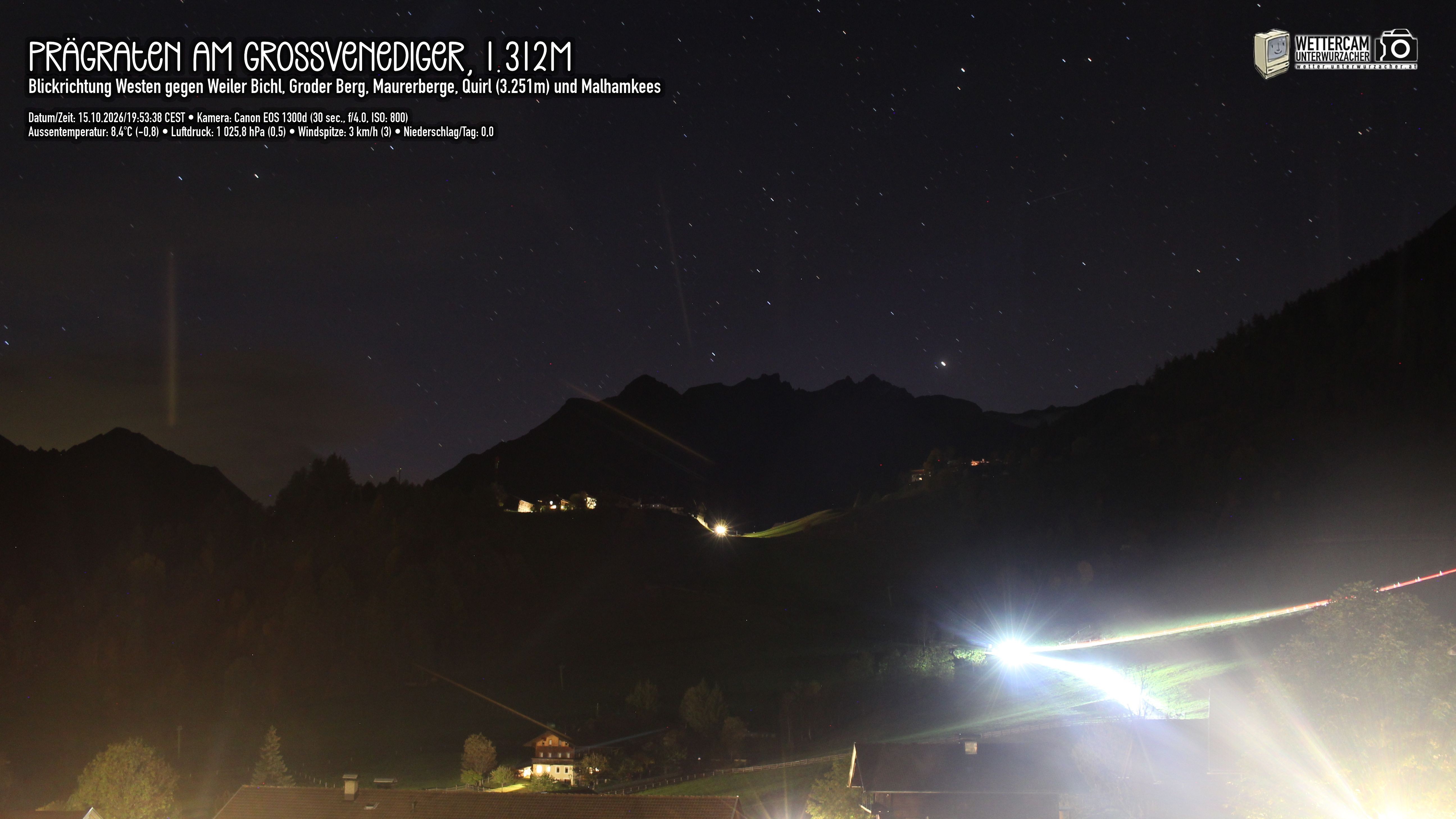 Archived image Webcam Prägraten am Großvenediger - Maurer Berge