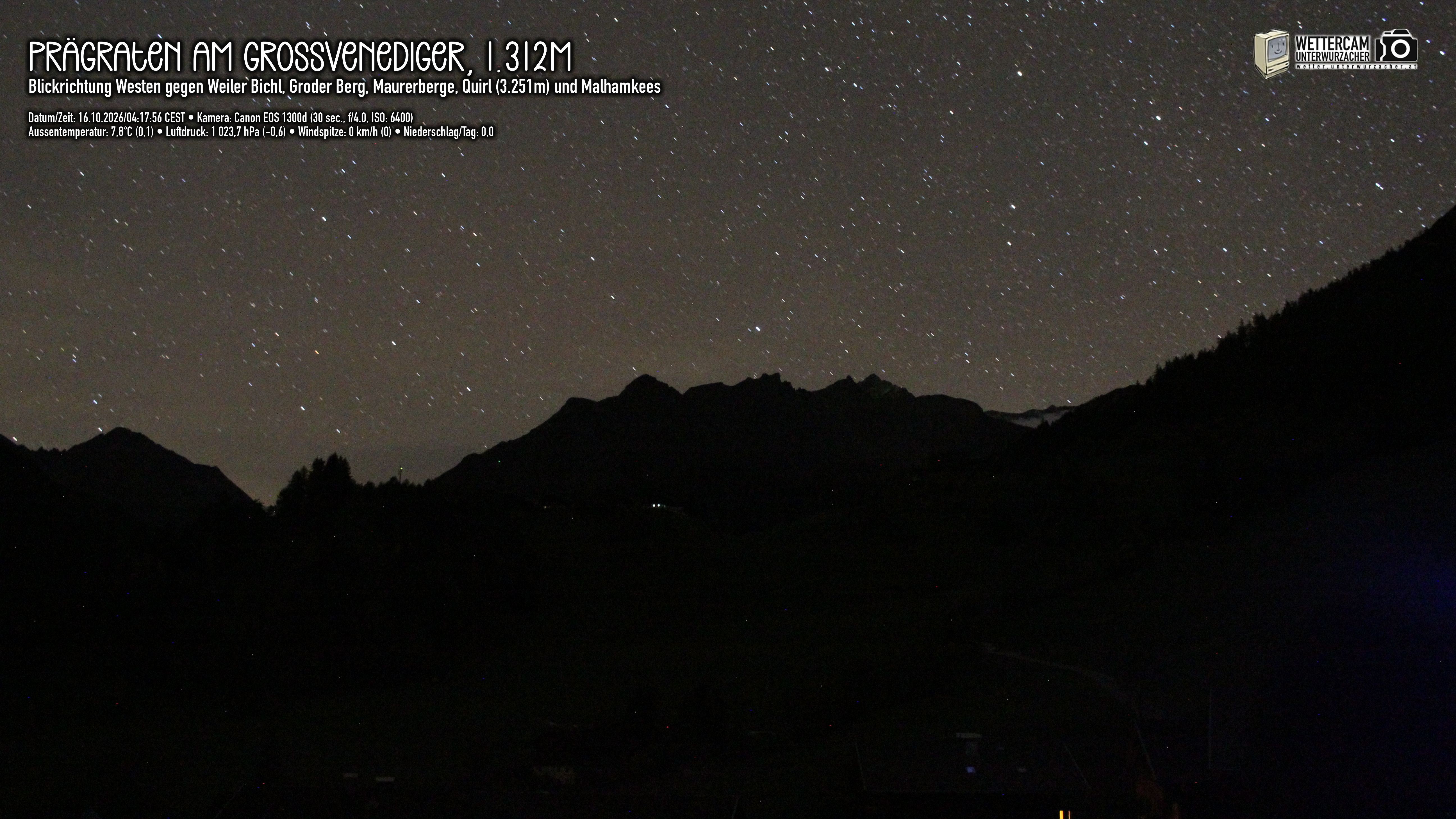 Archiv Foto Webcam Prägraten am Großvenediger - Dorf Bichl und Maurer Berge